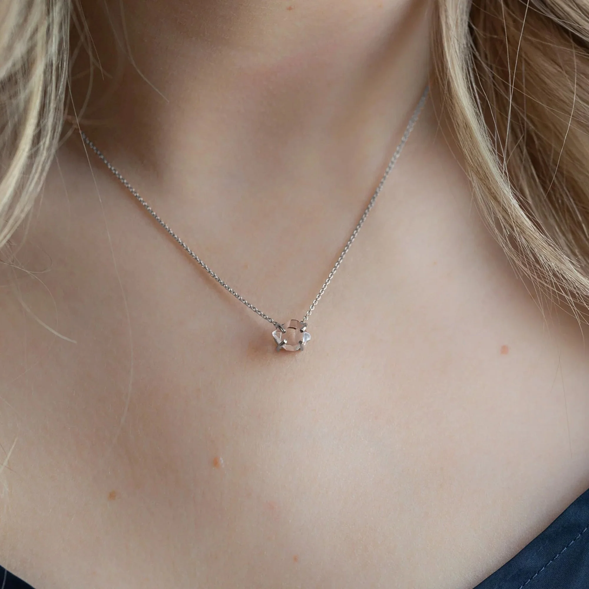 The Herkimer Diamond Necklace | Yellow, Rose or Sterling Silver - Image 6