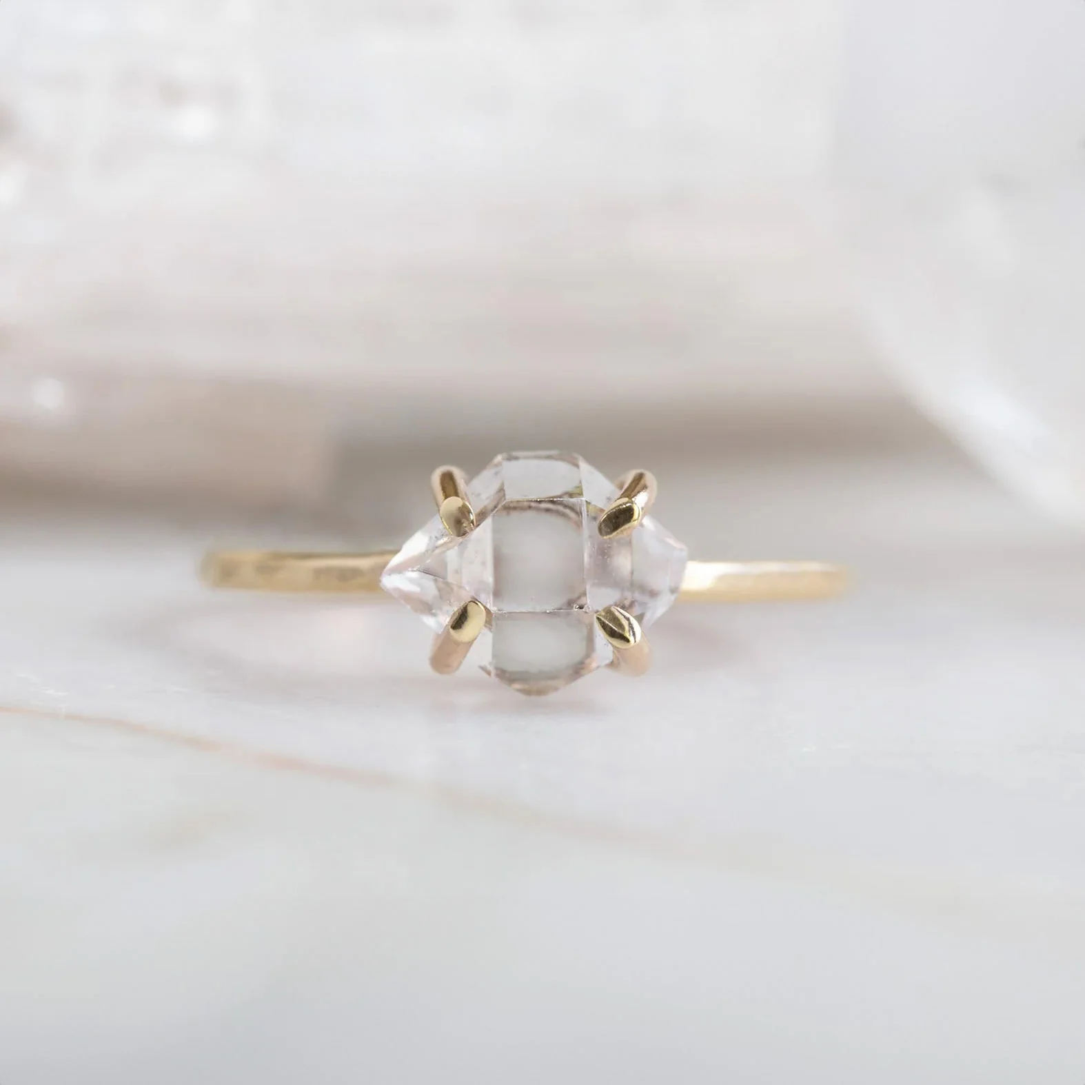 The Herkimer Diamond Ring | Yellow, Rose or Sterling Silver - Image 5