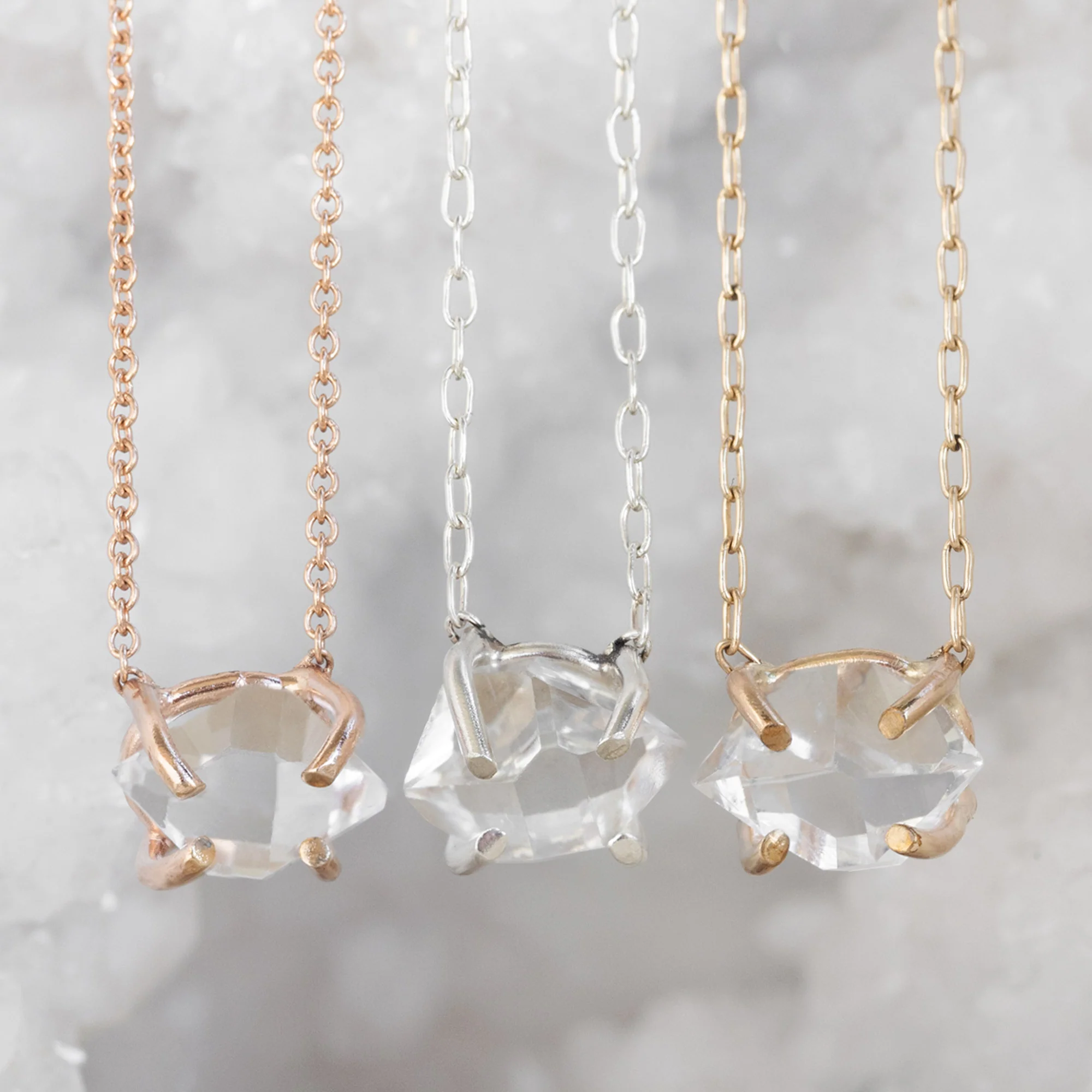 The Herkimer Diamond Set | Yellow, Rose or Sterling Silver - Image 3