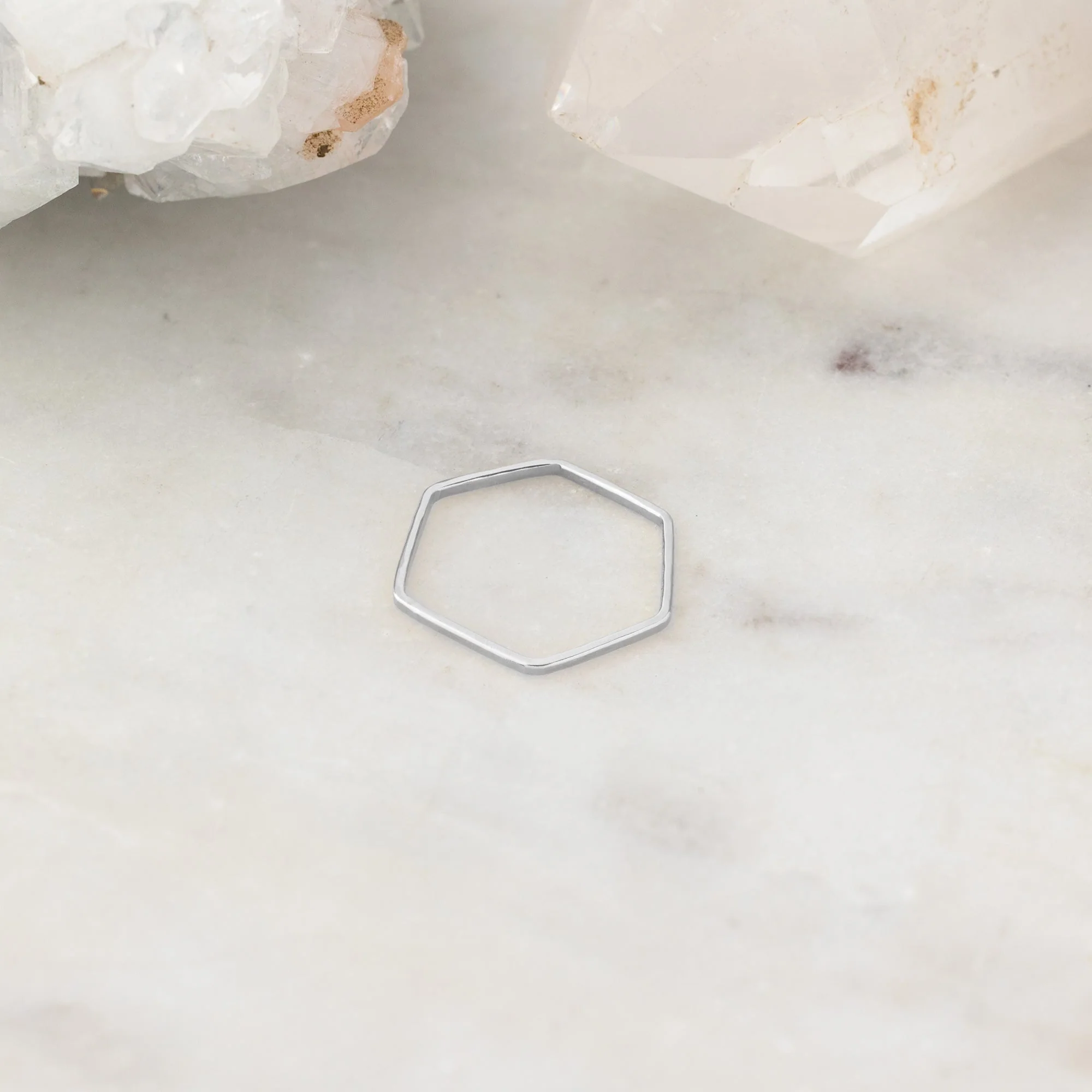 The Hex Stacking Ring | Yellow, Rose or Sterling Silver - Image 7