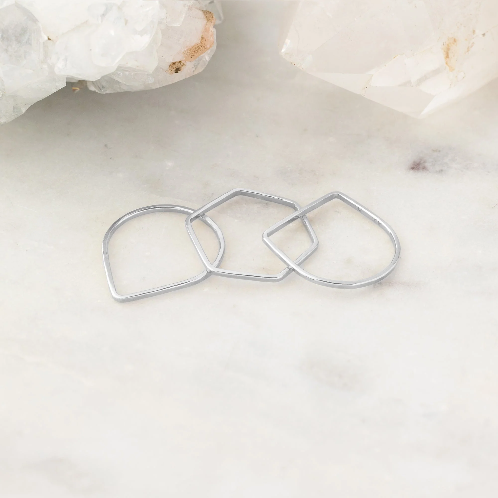 The Hex Stacking Ring | Yellow, Rose or Sterling Silver - Image 9