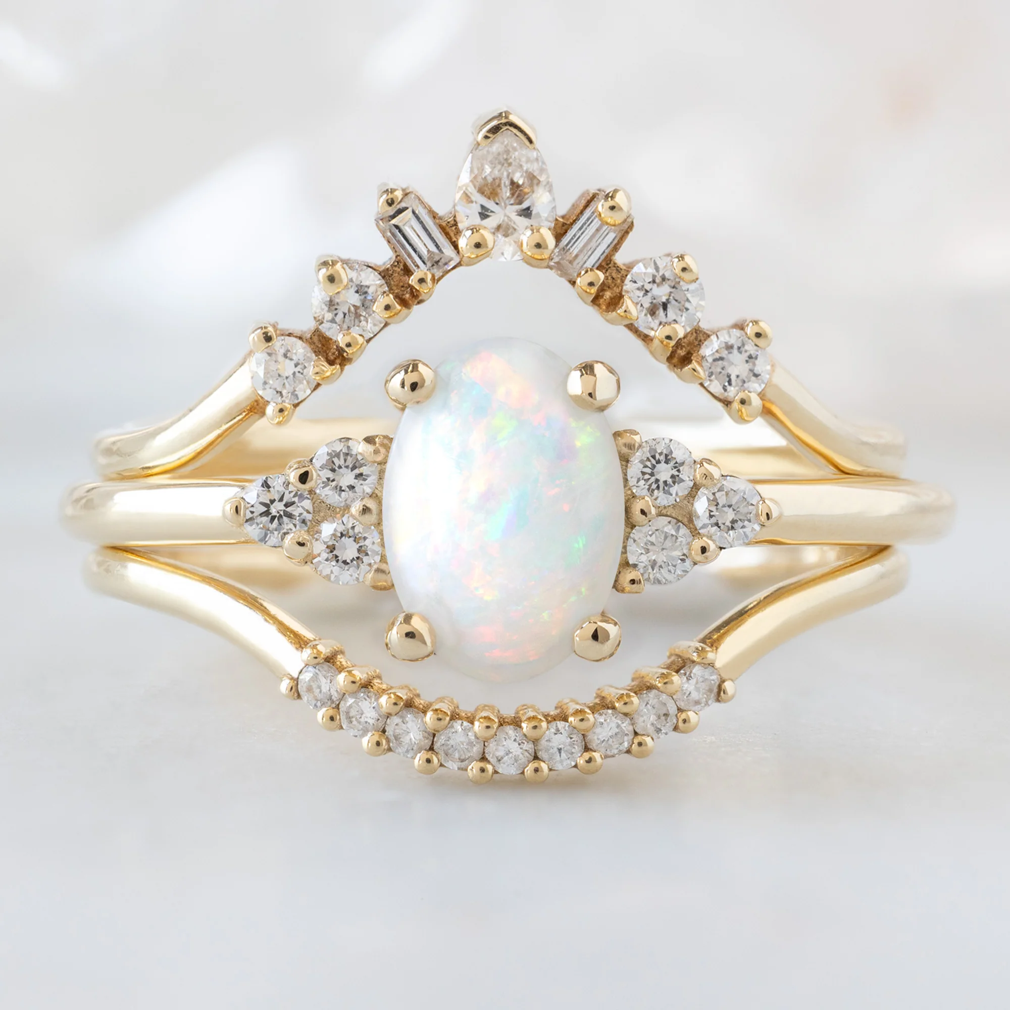The Ivy Ring | 0.44ct Oval Australian Opal in 14K Yellow Gold - Image 2