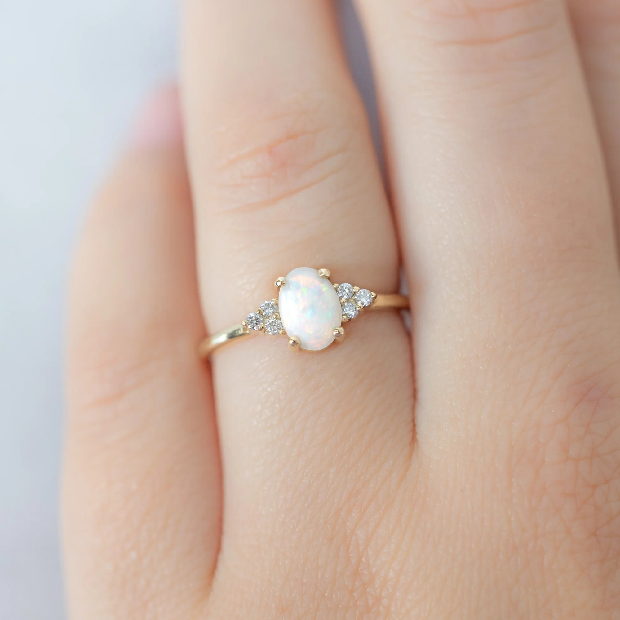 The Ivy Ring | 0.44ct Oval Australian Opal in 14K Yellow Gold - Image 4