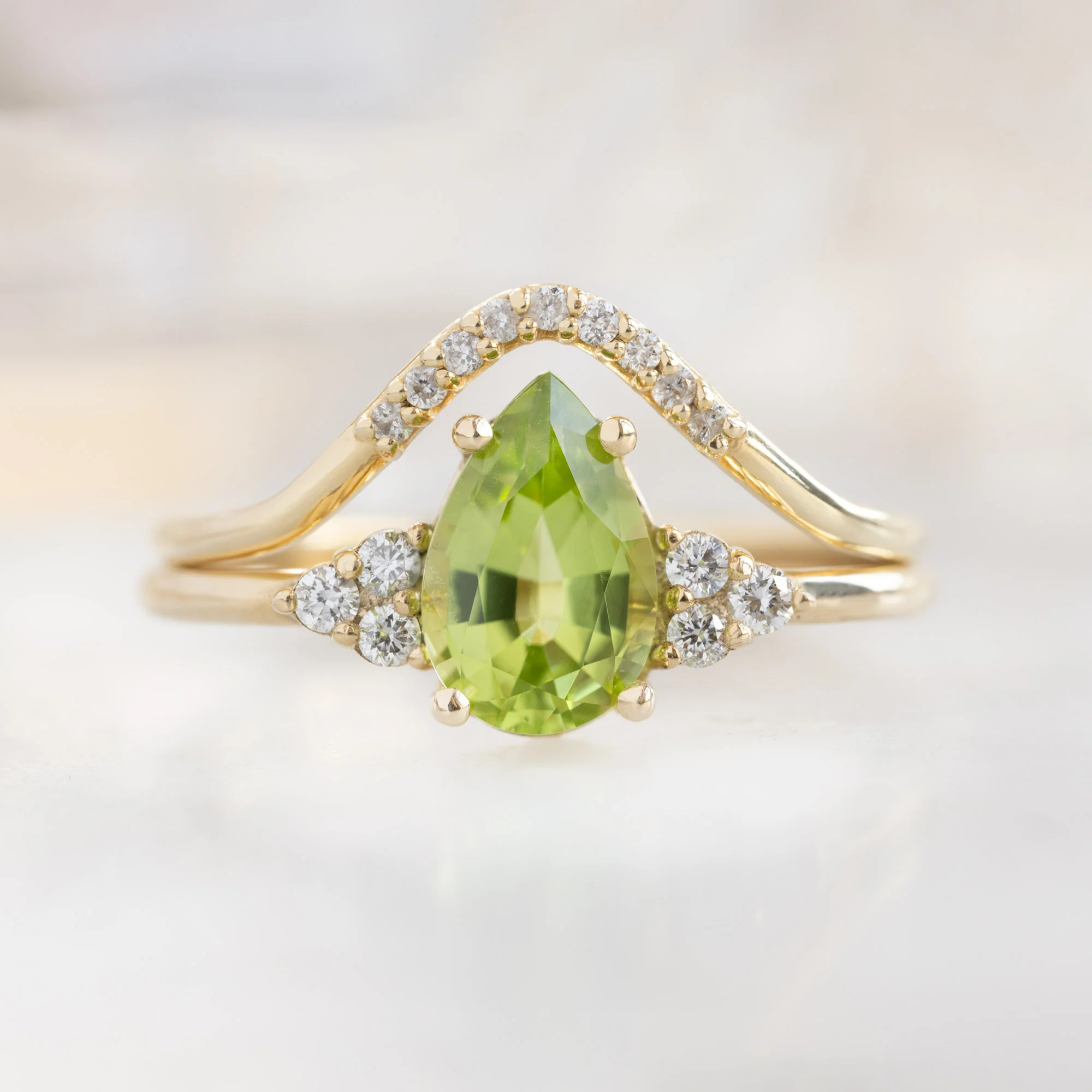 The Ivy Ring | 0.83ct Pear Peridot in 14K Yellow Gold - Image 3
