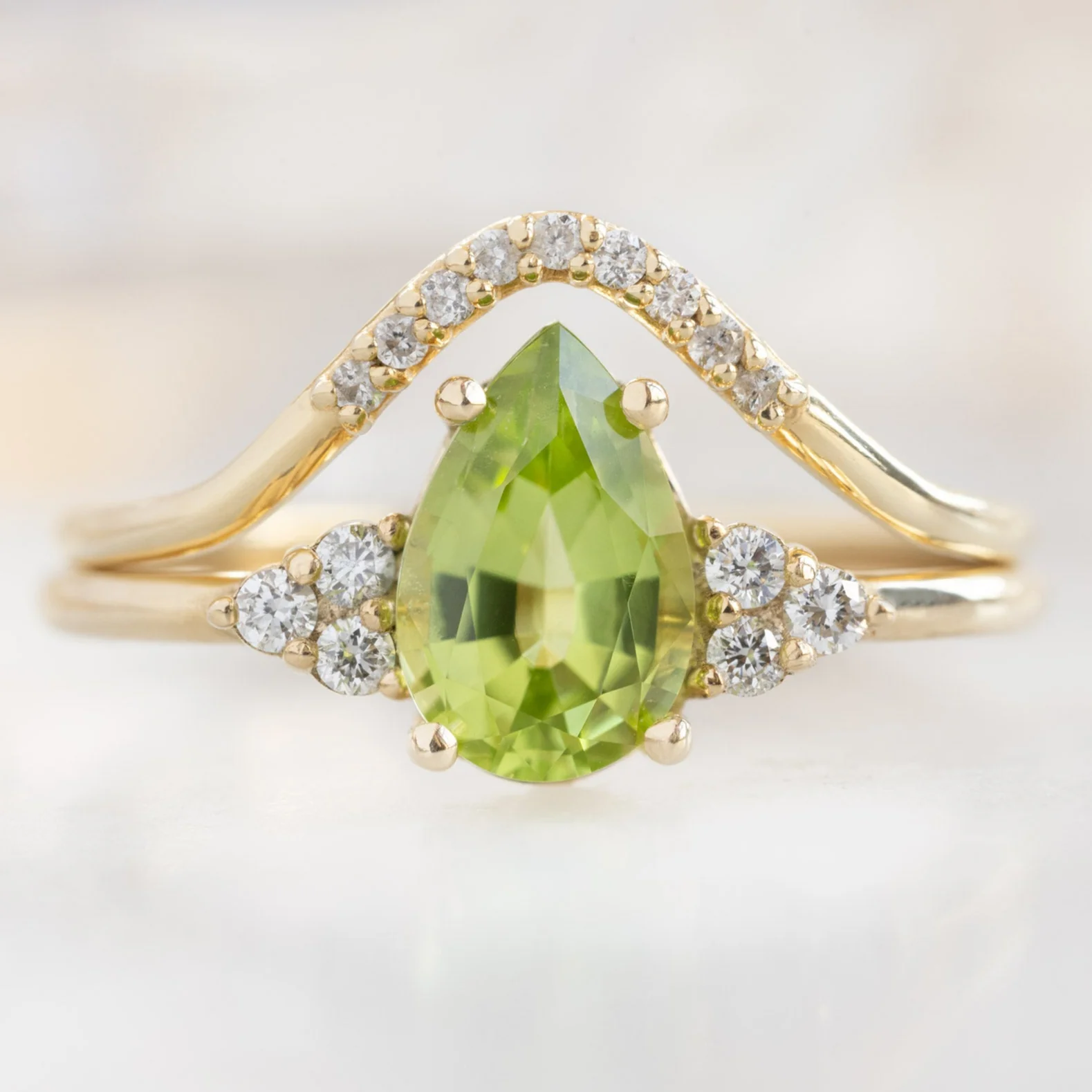 The Ivy Ring | 0.89ct Pear Peridot in 14K Yellow Gold - Image 3