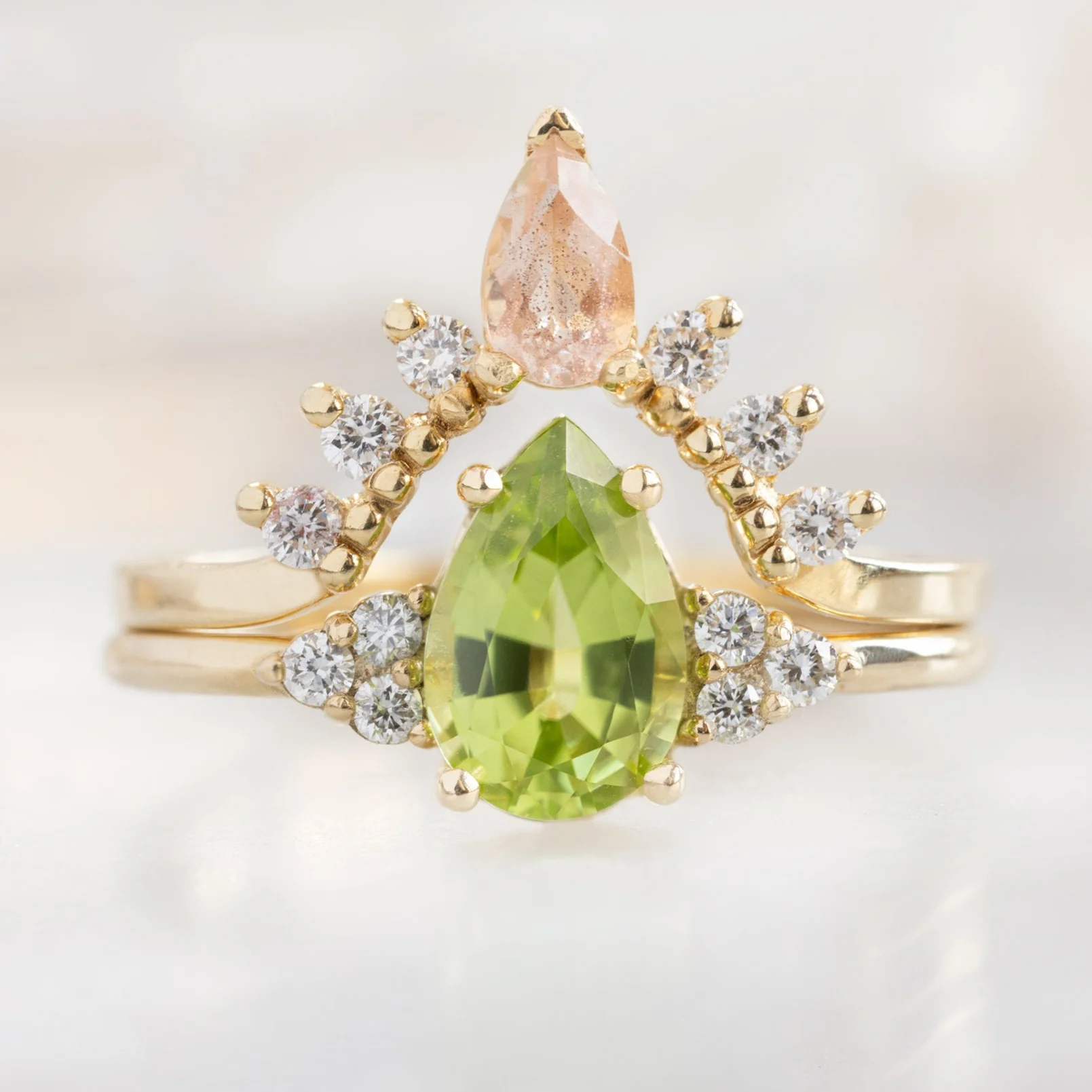 The Ivy Ring | 0.89ct Pear Peridot in 14K Yellow Gold - Image 4
