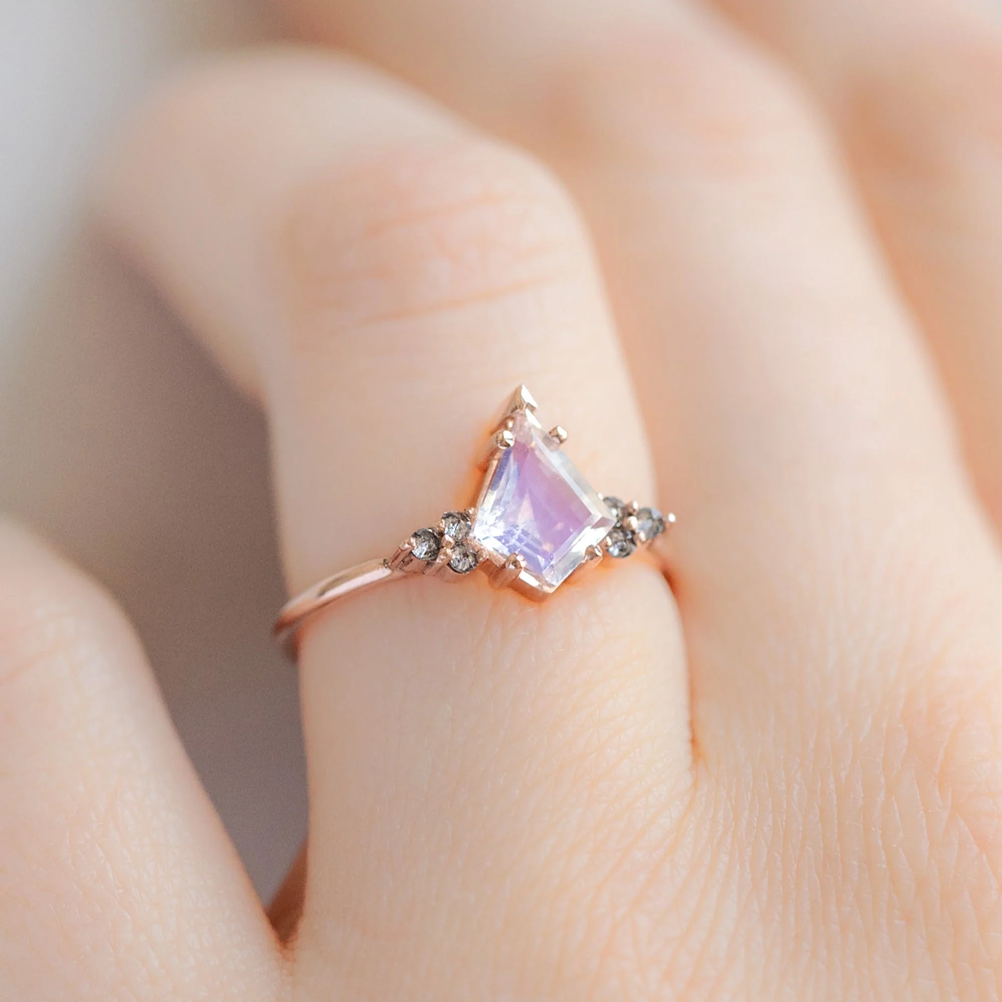 The Ivy Ring | 0.96ct Kite Moonstone in 14K Rose Gold - Image 2