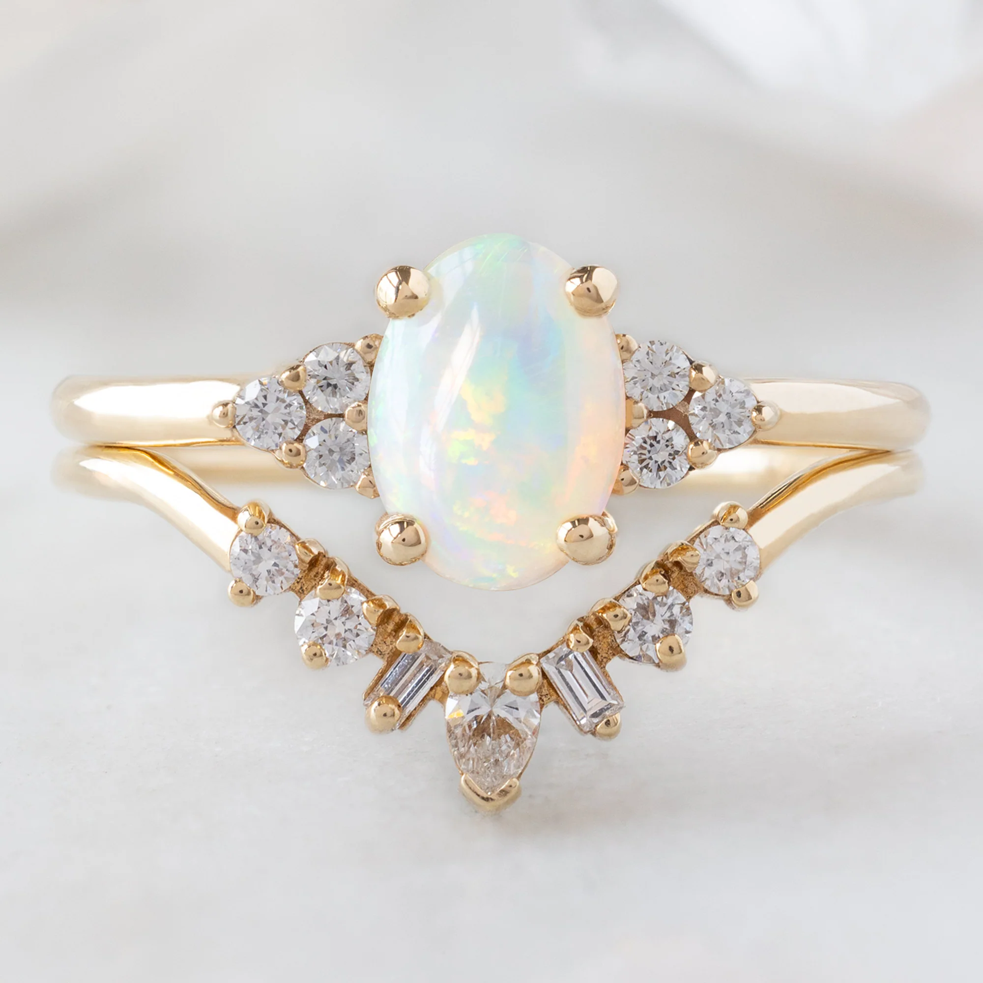 The Ivy Ring | 0.96ct Oval Australian Opal in 14K Yellow Gold - Image 3