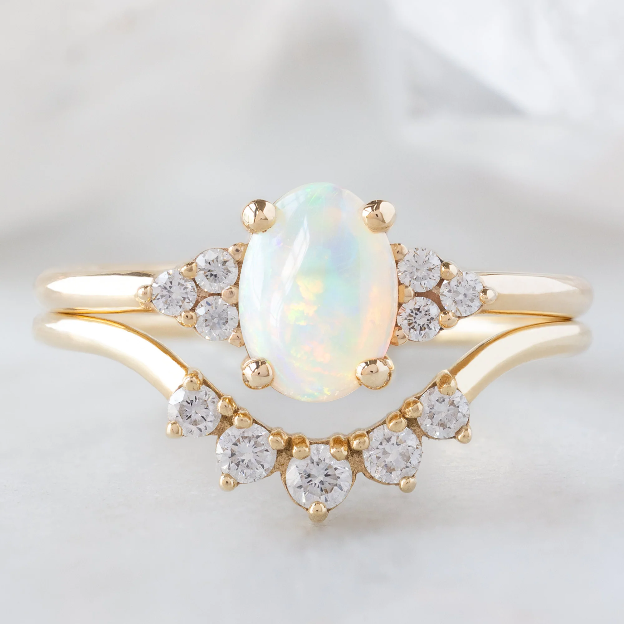 The Ivy Ring | 0.96ct Oval Australian Opal in 14K Yellow Gold - Image 4