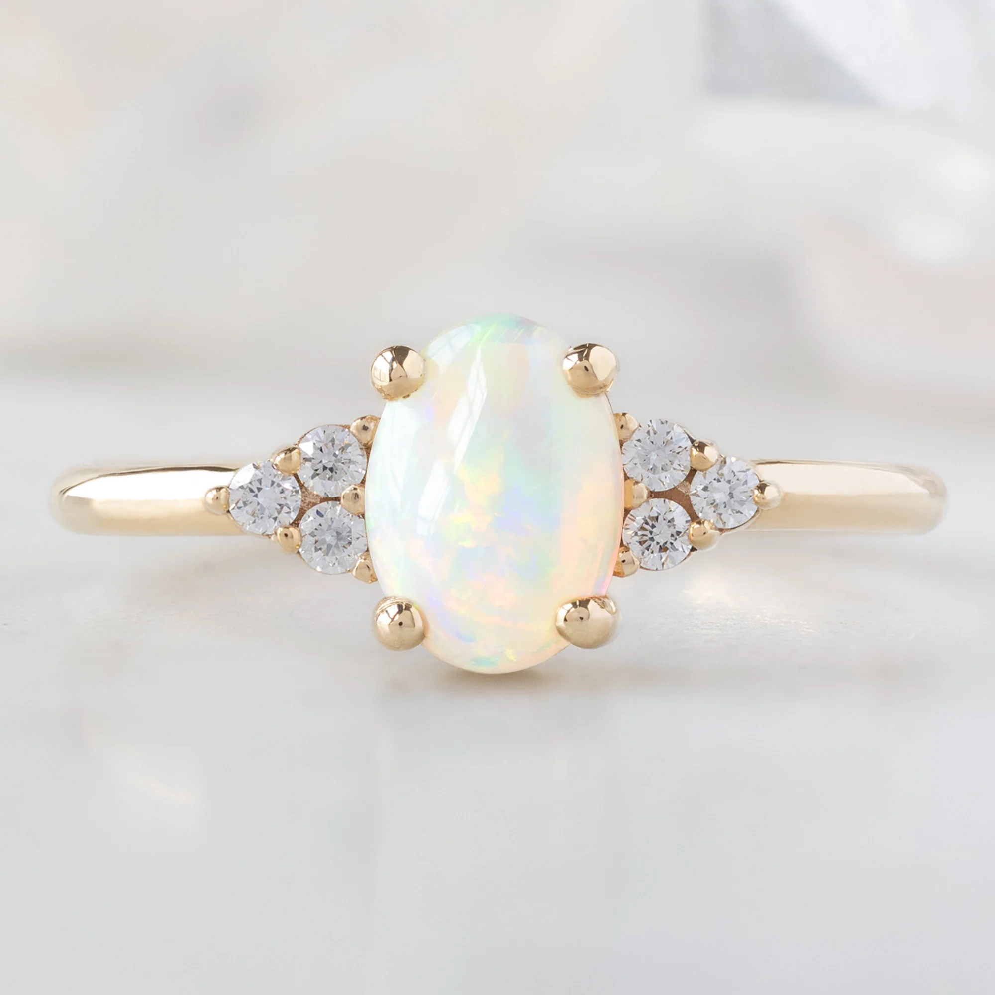 The Ivy Ring | 0.96ct Oval Australian Opal in 14K Yellow Gold - Image 5