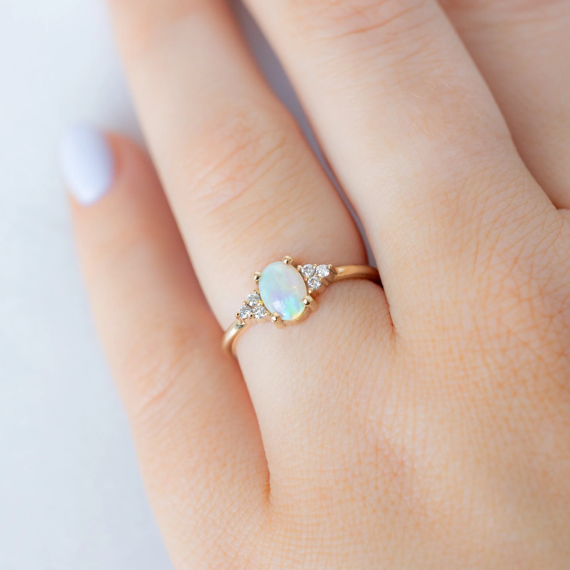 The Ivy Ring | 0.96ct Oval Australian Opal in 14K Yellow Gold - Image 6