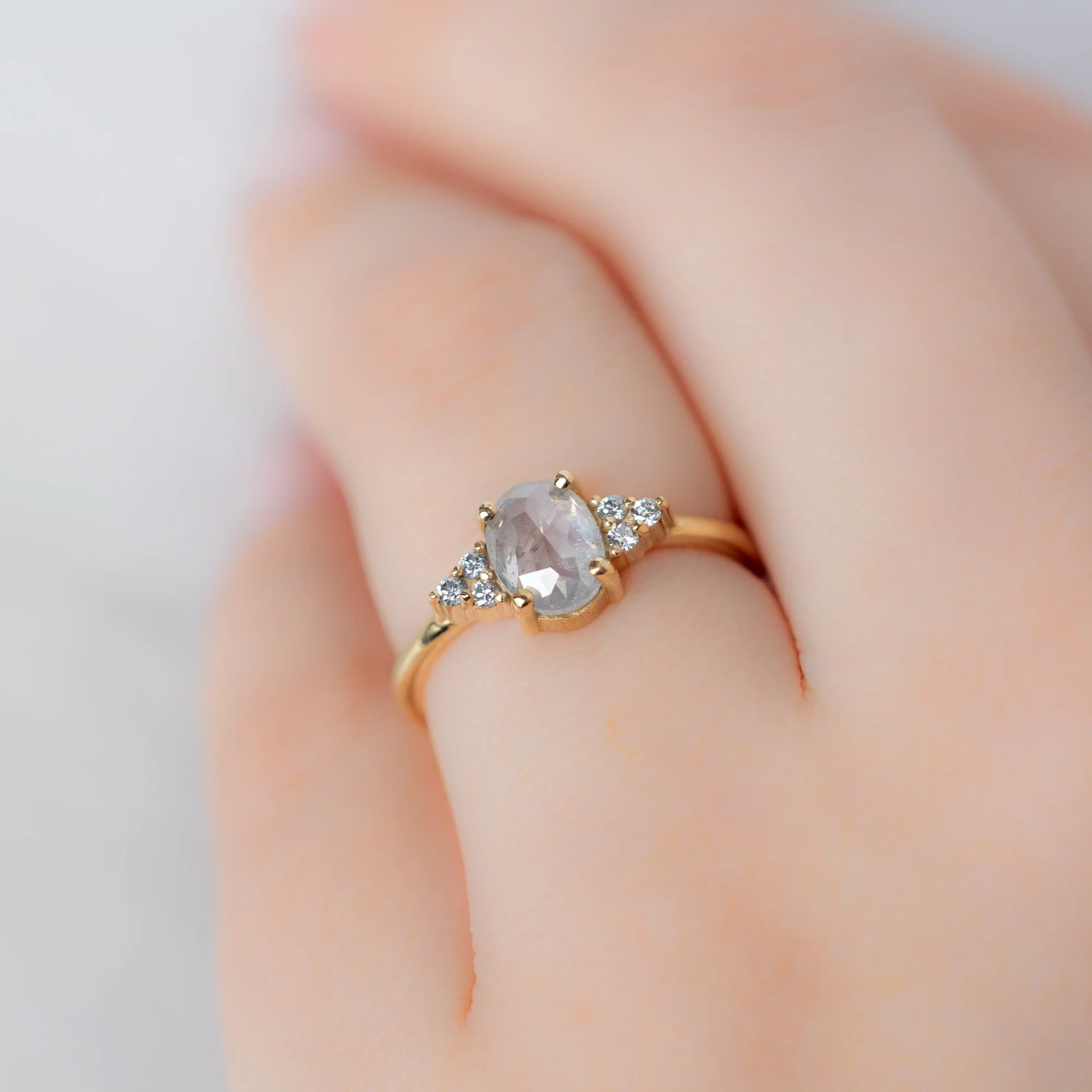 The Ivy Ring | 0.96ct Oval Icy White Diamond in 18K Yellow Gold - Image 5