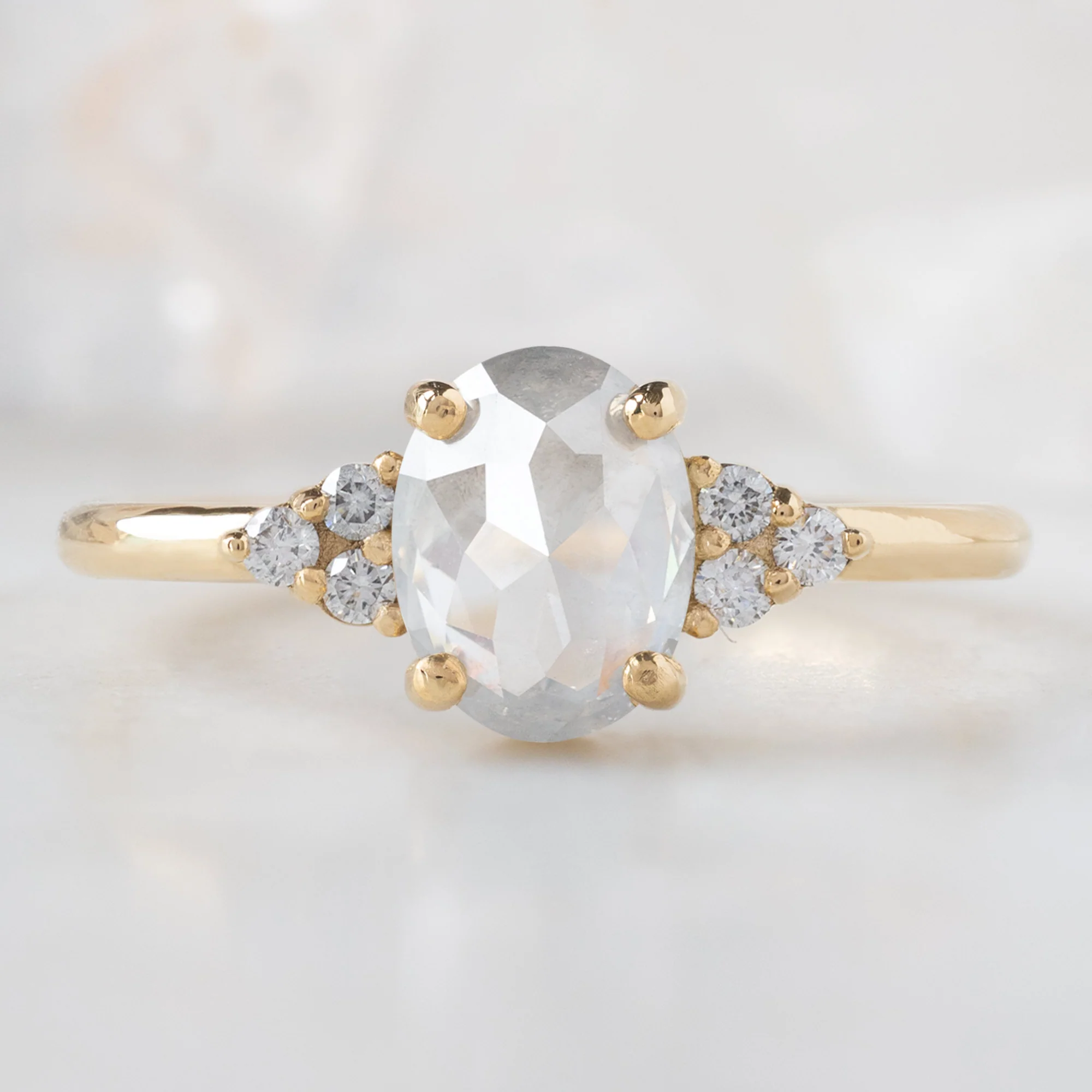 The Ivy Ring | 0.96ct Oval Icy White Diamond in 18K Yellow Gold - Image 6