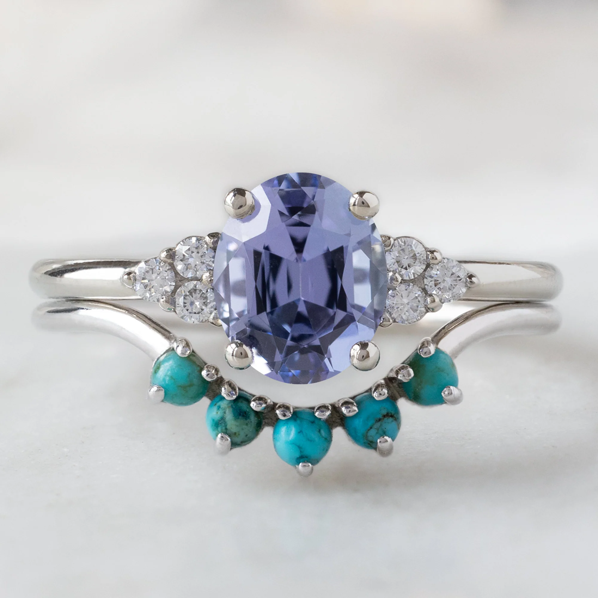 The Ivy Ring | 1.08ct Oval Tanzanite in 14K White Gold - Image 3