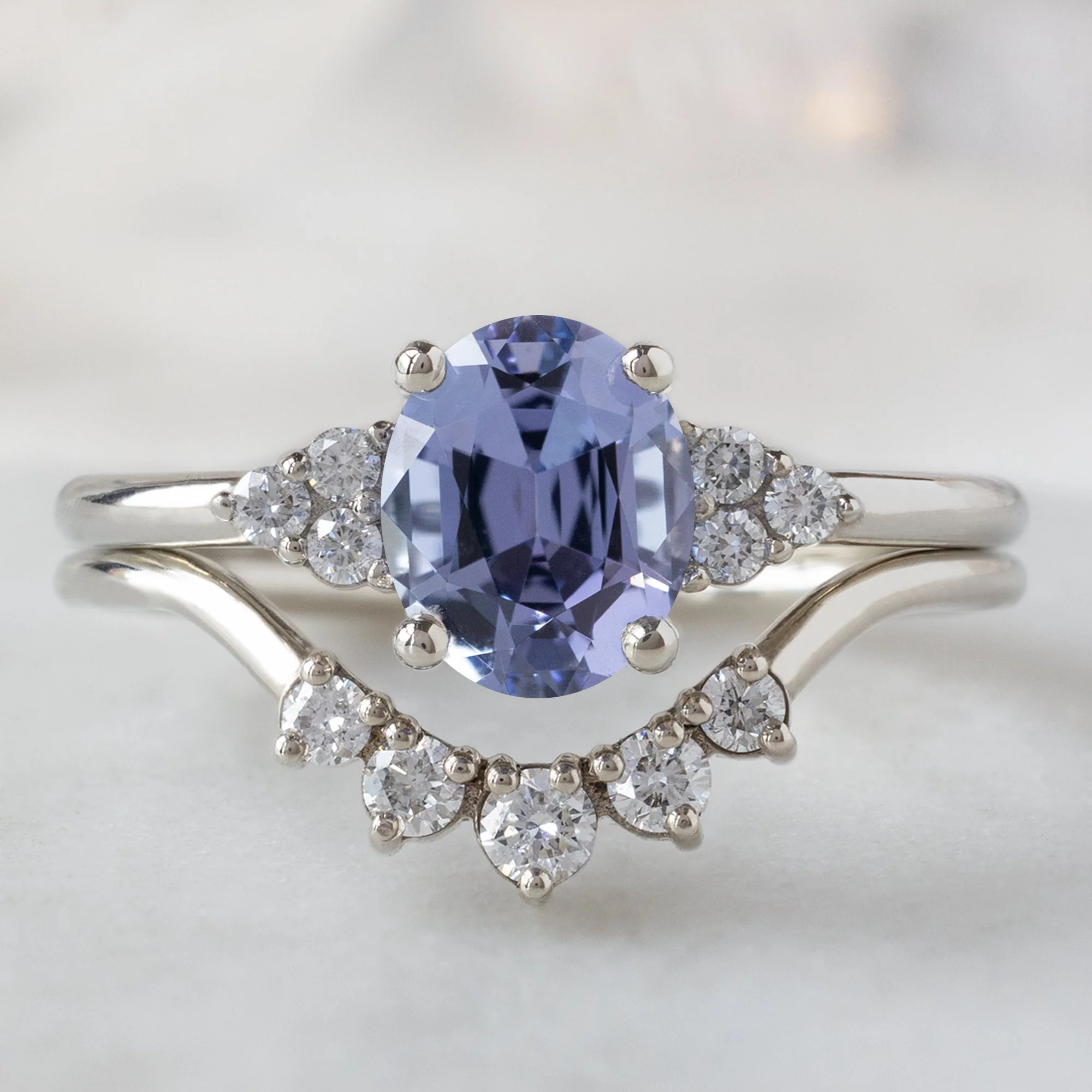 The Ivy Ring | 1.08ct Oval Tanzanite in 14K White Gold - Image 4