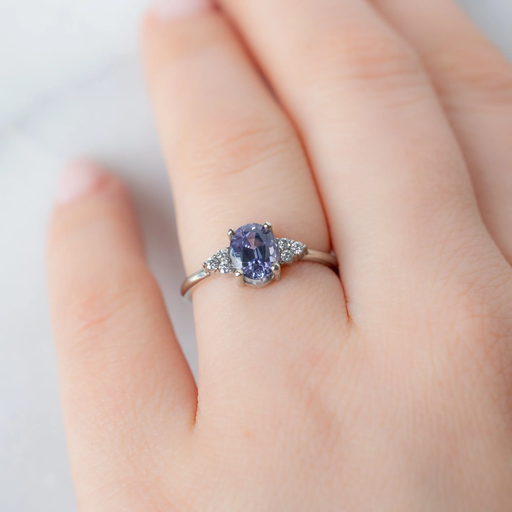 The Ivy Ring | 1.08ct Oval Tanzanite in 14K White Gold - Image 5