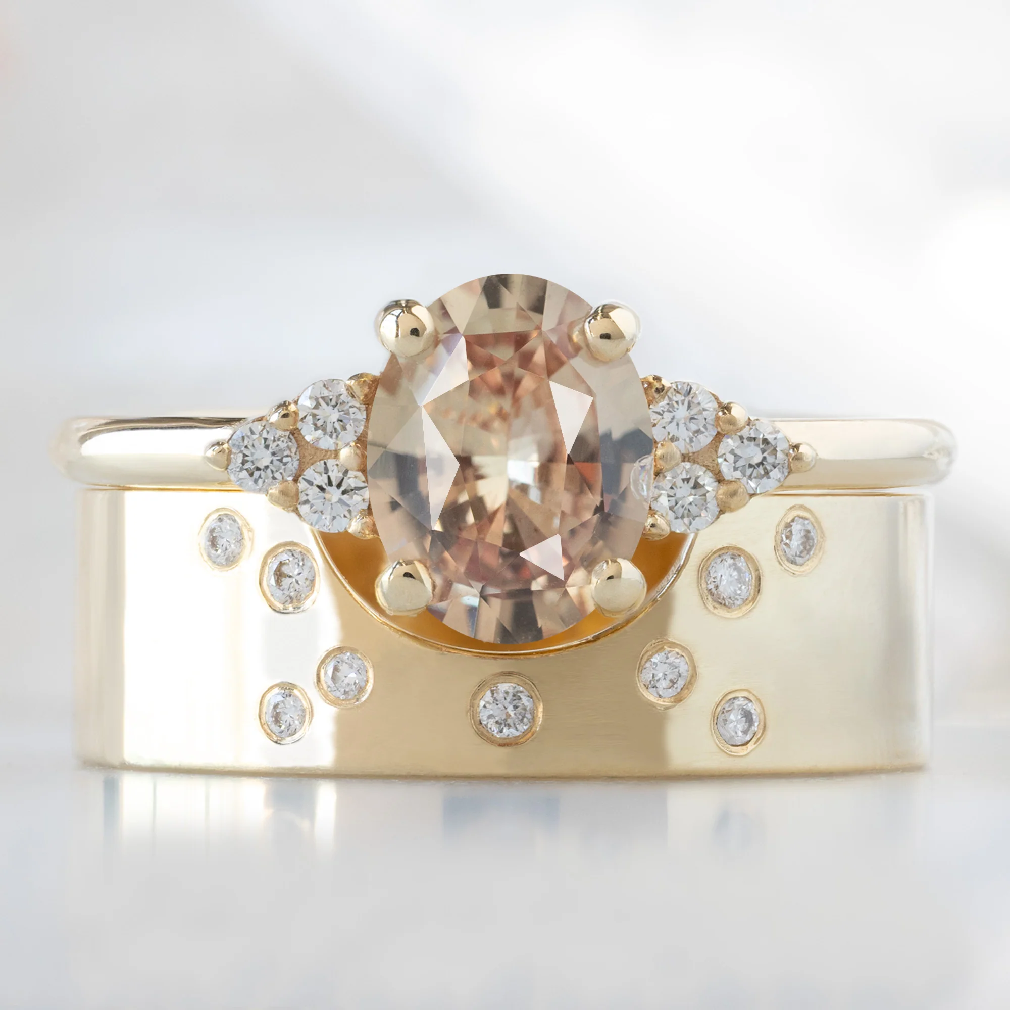 The Ivy Ring | 1.13ct Oval Peach Sapphire in 14K Yellow Gold - Image 3