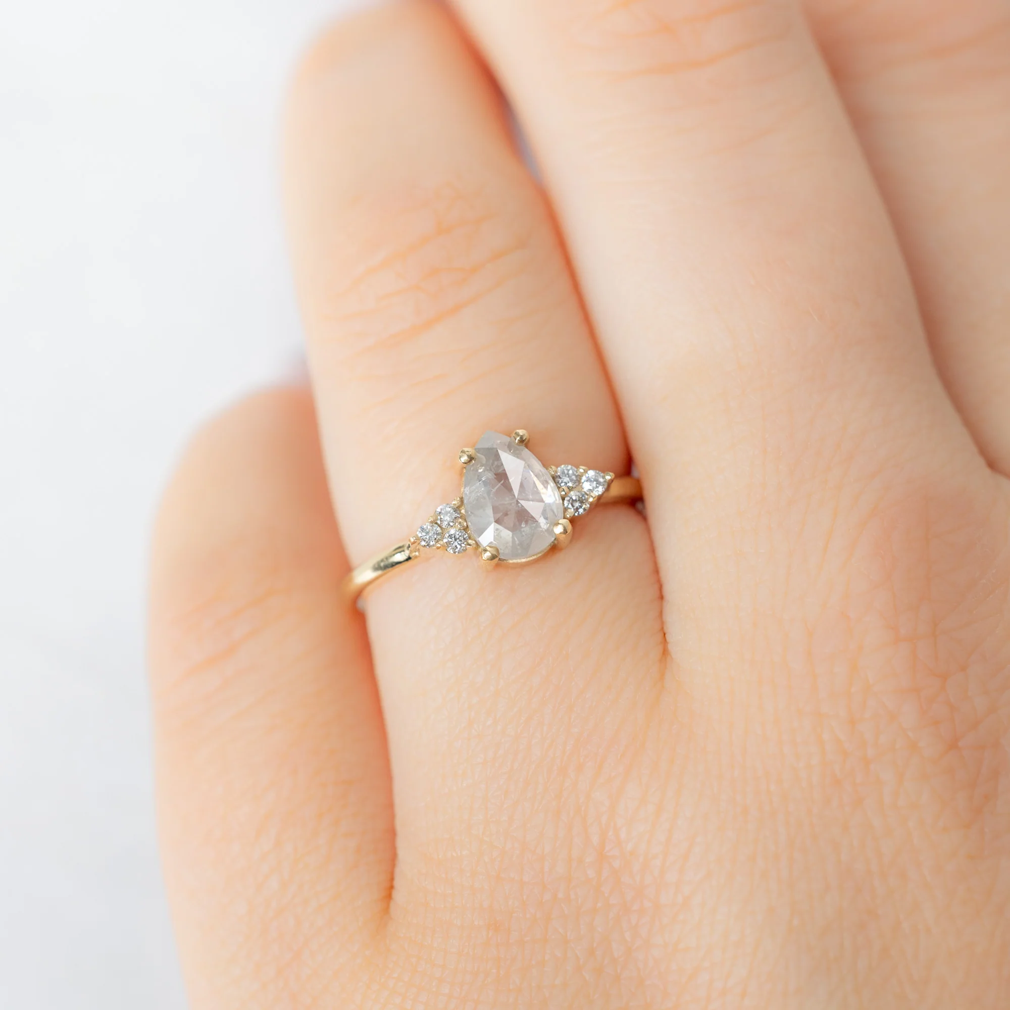 The Ivy Ring | 1.13ct Pear Icy White Diamond in 14K Yellow Gold - Image 4
