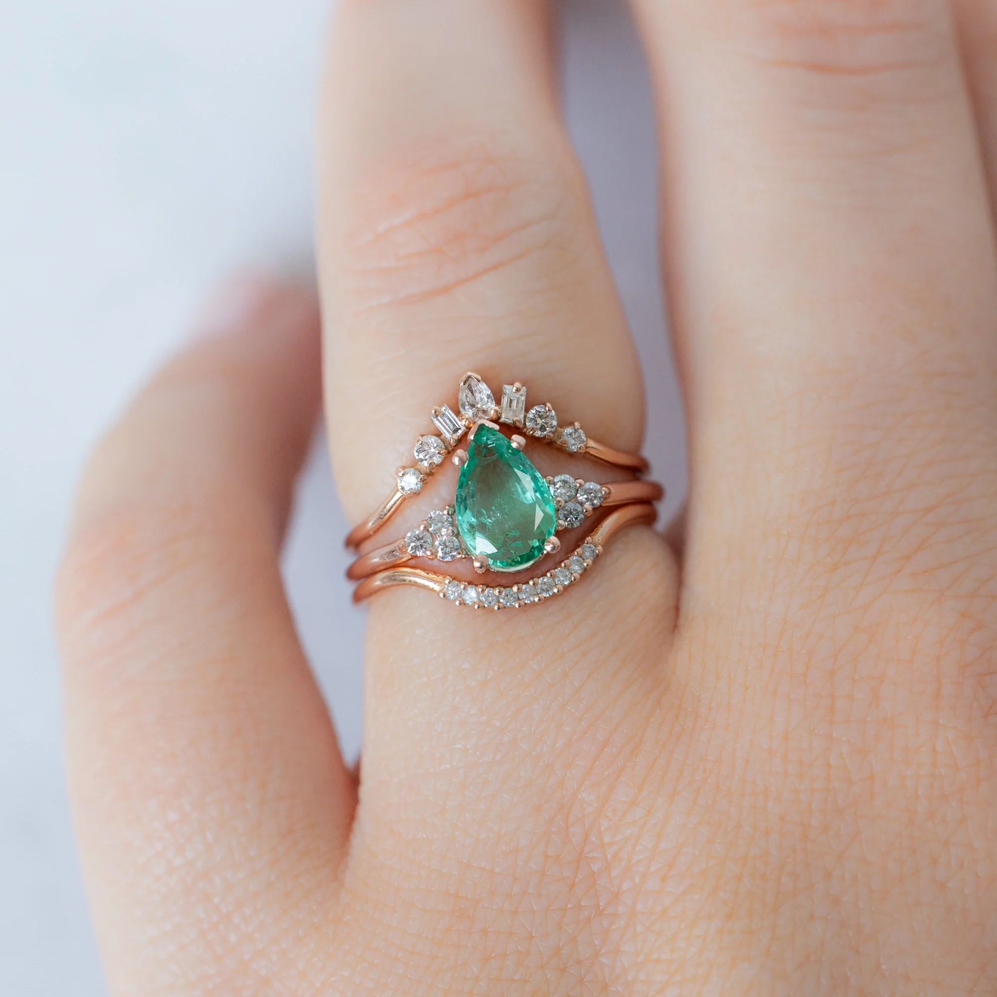 The Ivy Ring | 1.23ct Pear Emerald in 14K Rose Gold - Image 2