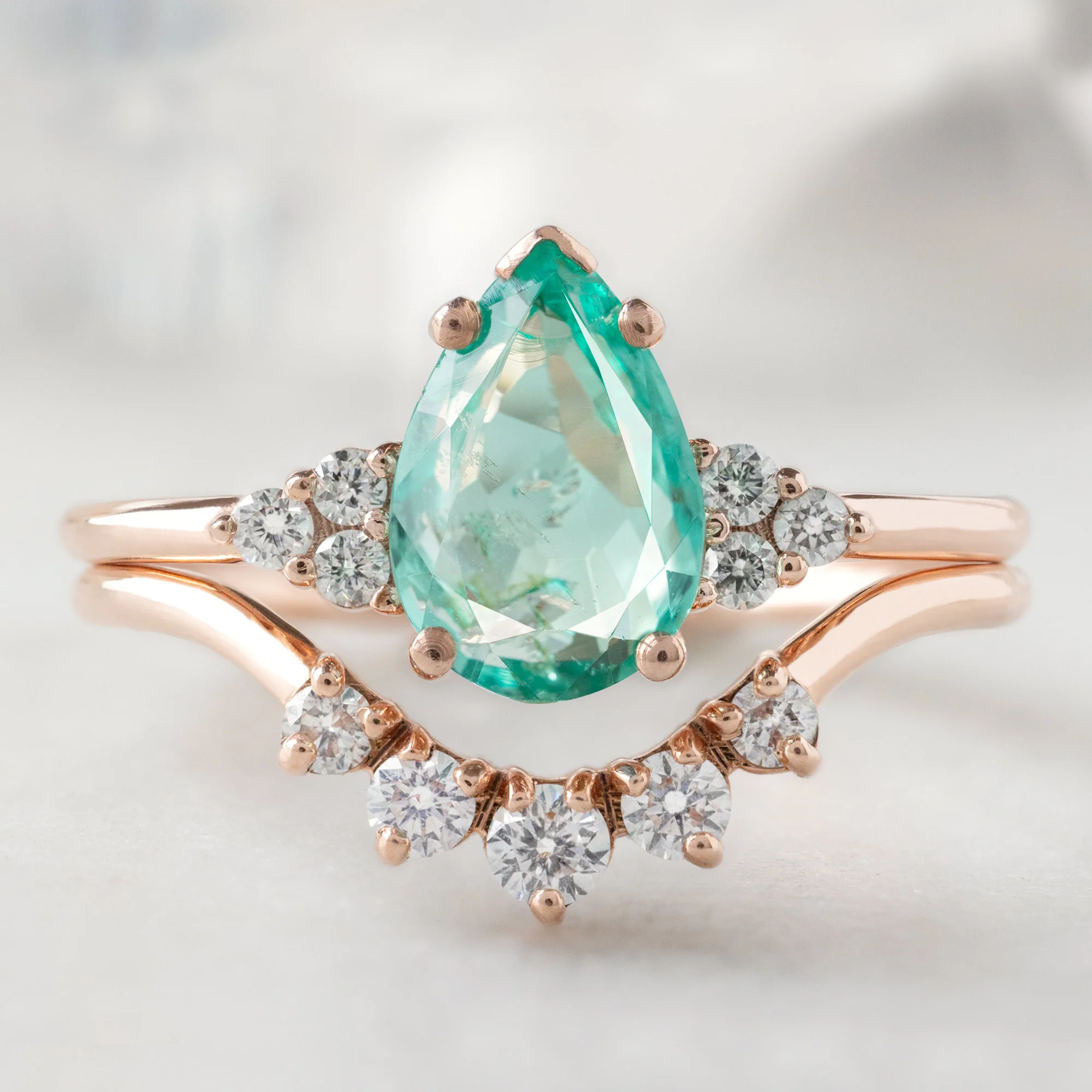 The Ivy Ring | 1.23ct Pear Emerald in 14K Rose Gold - Image 3