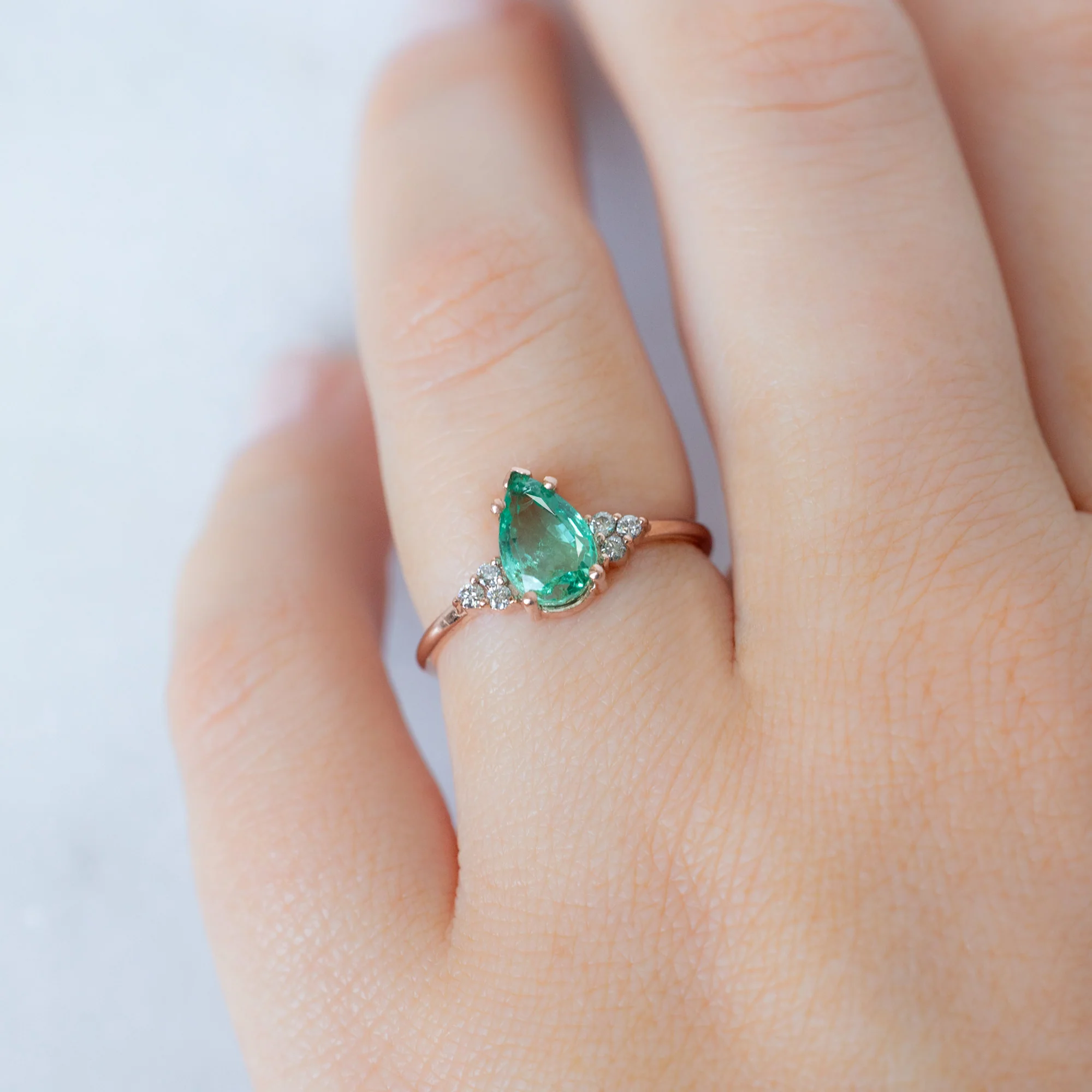 The Ivy Ring | 1.23ct Pear Emerald in 14K Rose Gold - Image 5
