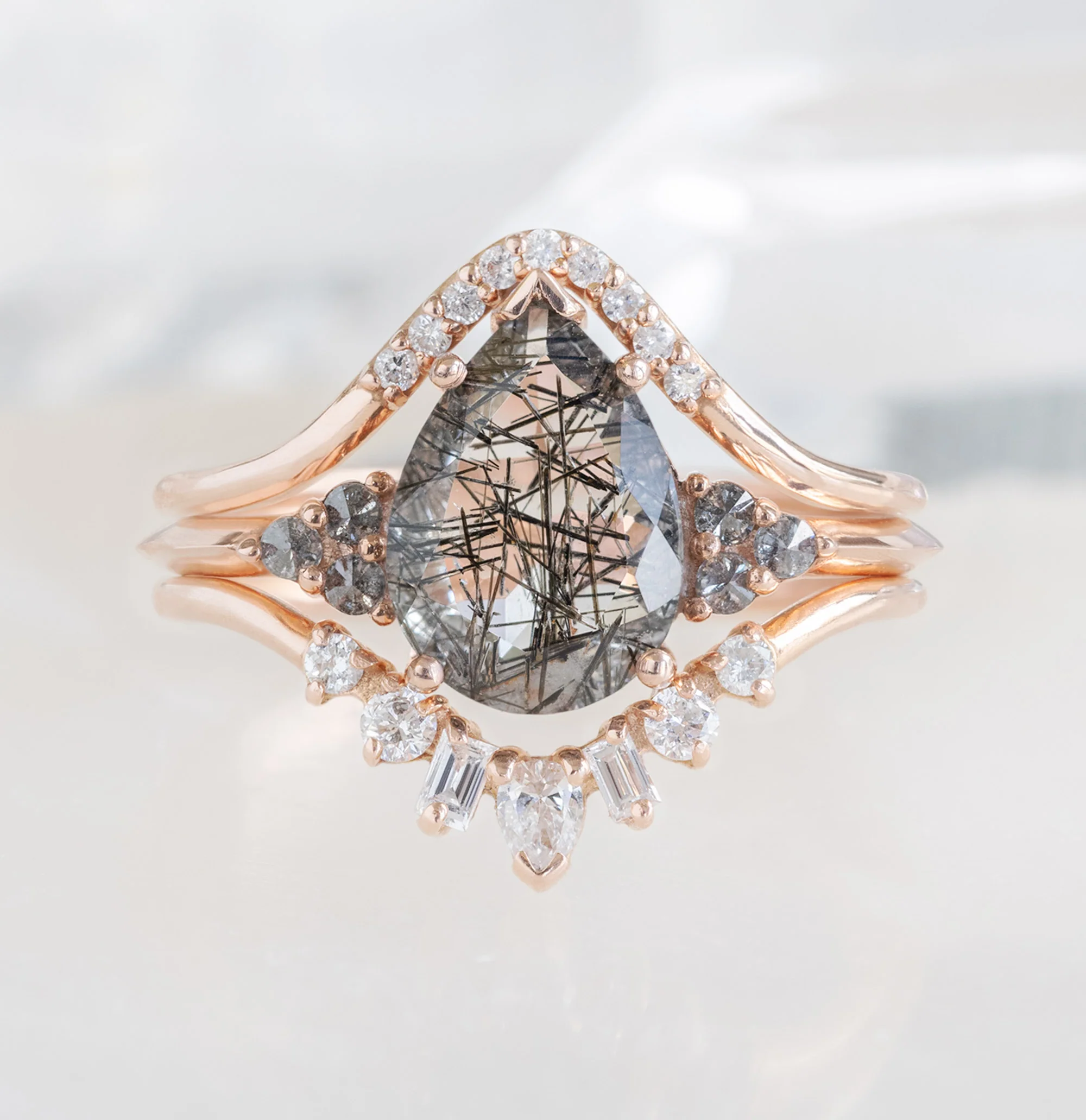 The Ivy Ring | 1.44ct Pear Cut Tourmaline in Quartz in 14K Rose Gold - Image 4