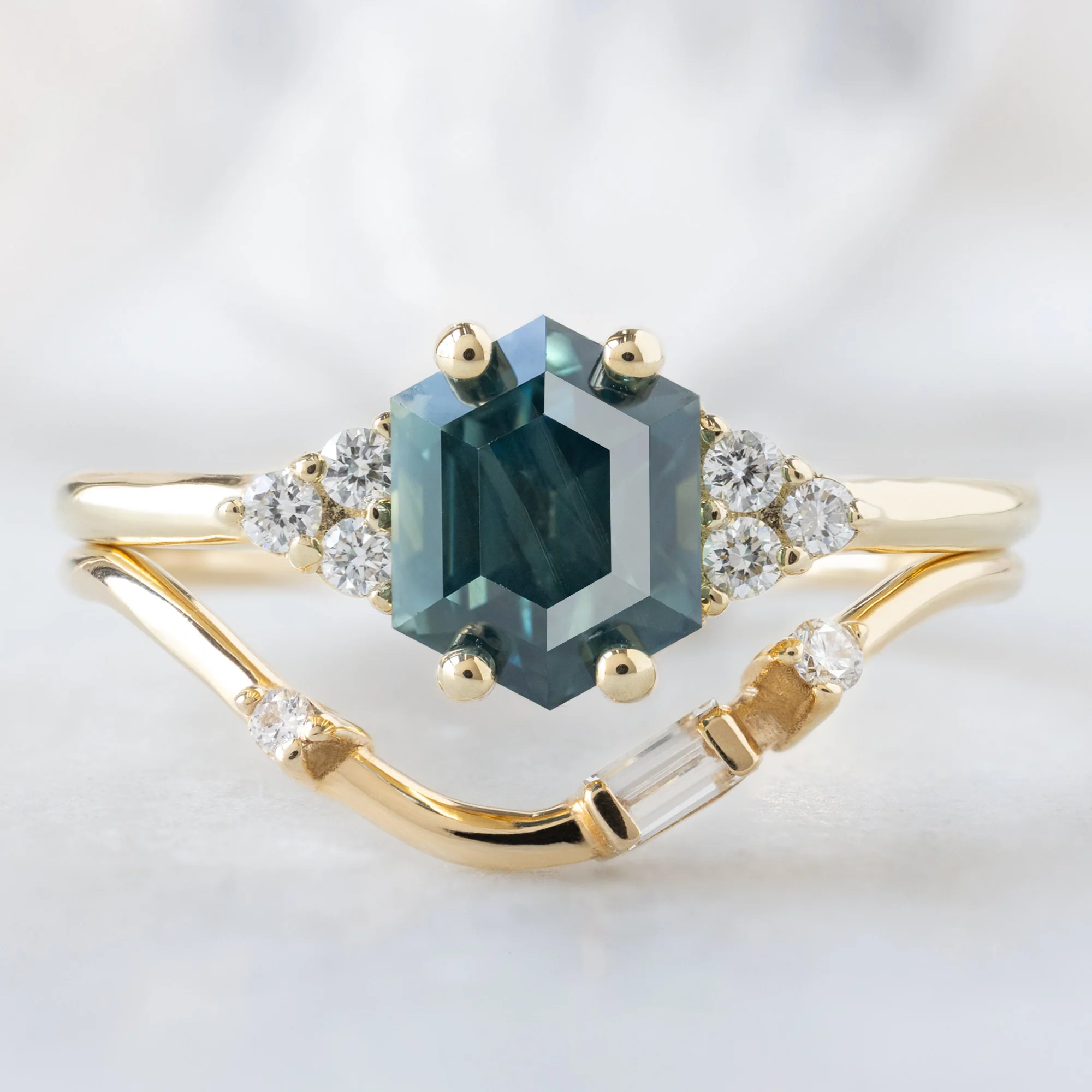 The Ivy Ring | 1.48ct Hexagon Montana Sapphire in 14K Yellow Gold - Image 3