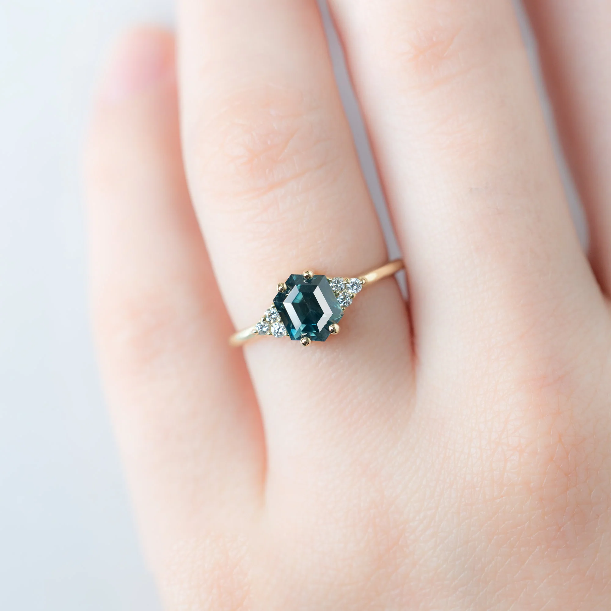 The Ivy Ring | 1.48ct Hexagon Montana Sapphire in 14K Yellow Gold - Image 4