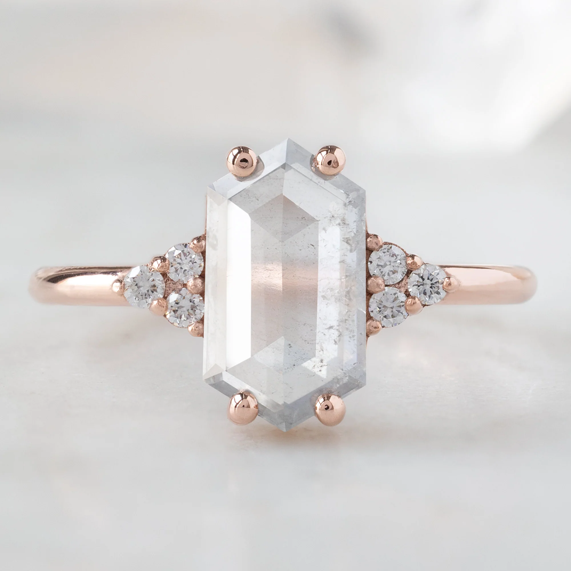 The Ivy Ring | 1.55ct Hexagon Icy White Diamond in 14K Rose Gold - Image 5
