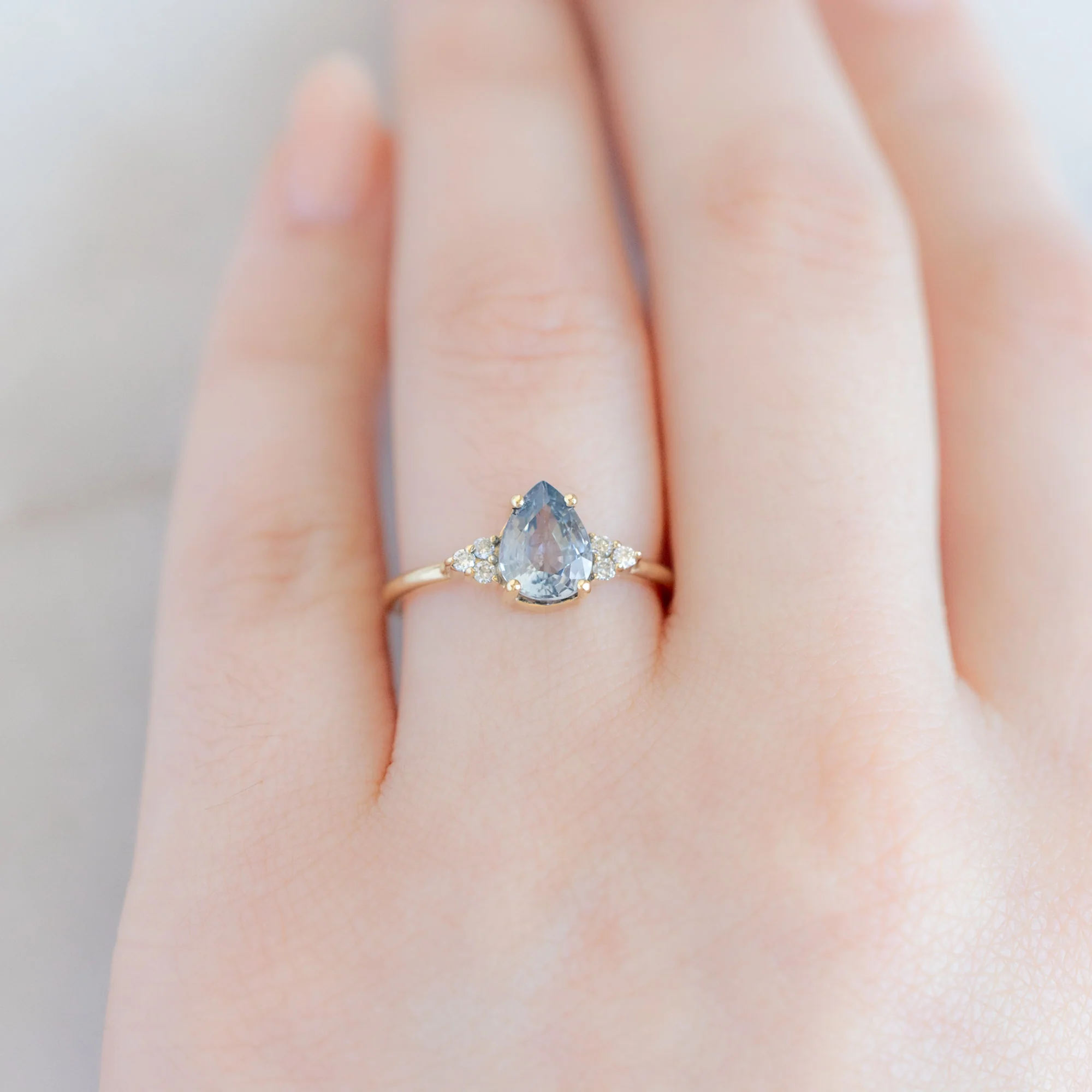 The Ivy Ring | 1.5ct Pear Cut Sapphire in 14K Yellow Gold - Image 4