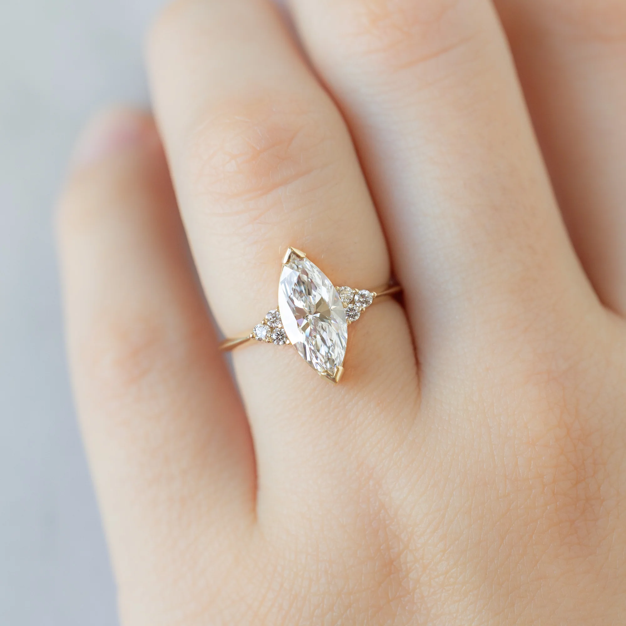The Ivy Ring | 1.64ct Marquise Lab Grown White Diamond in 14K Yellow Gold - Image 4