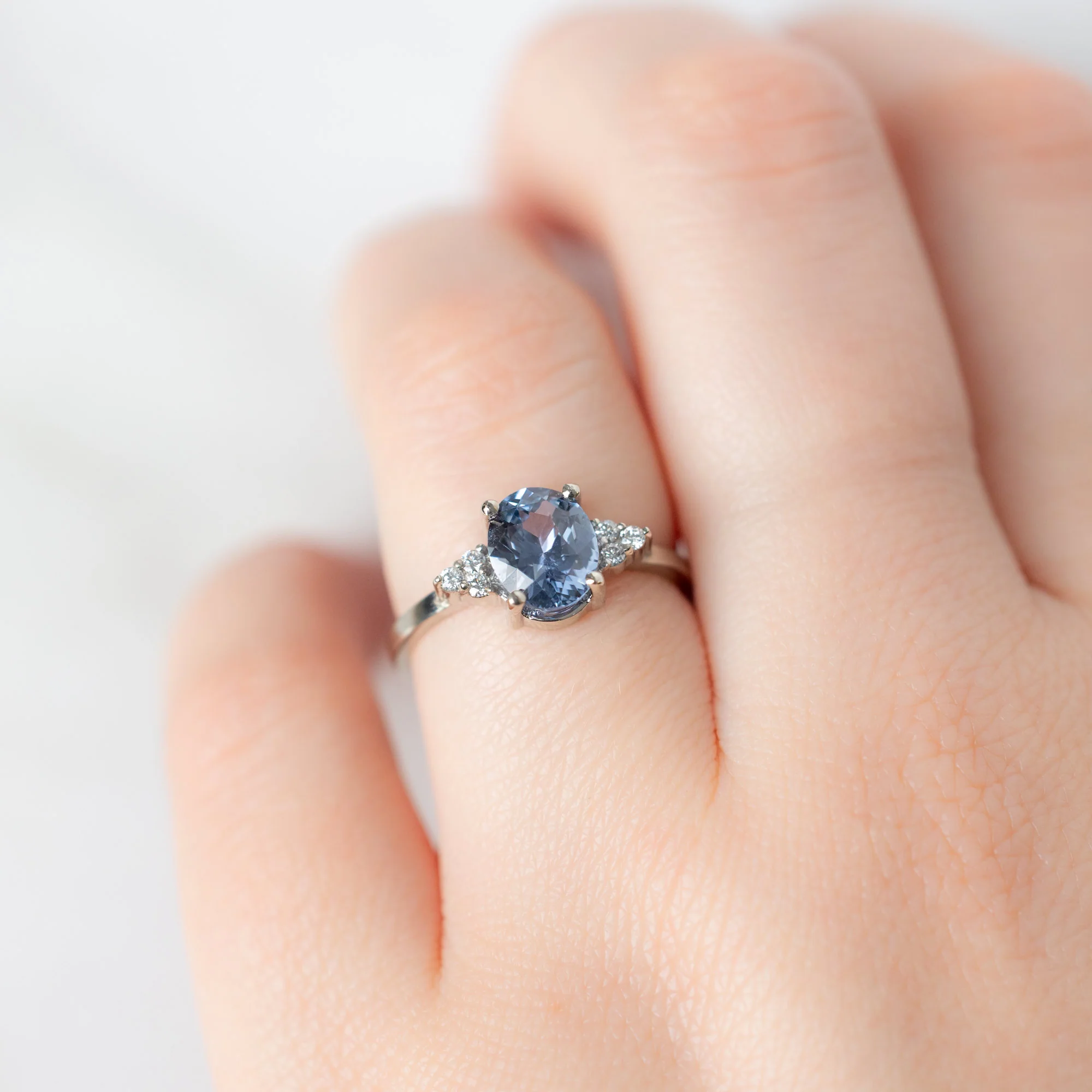 The Ivy Ring | 1.65ct Oval Purple Sapphire in 14K White Gold - Image 4