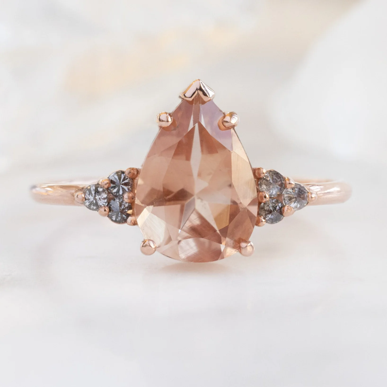 The Ivy Ring | 1.87ct Pear Sunstone in 14K Rose Gold