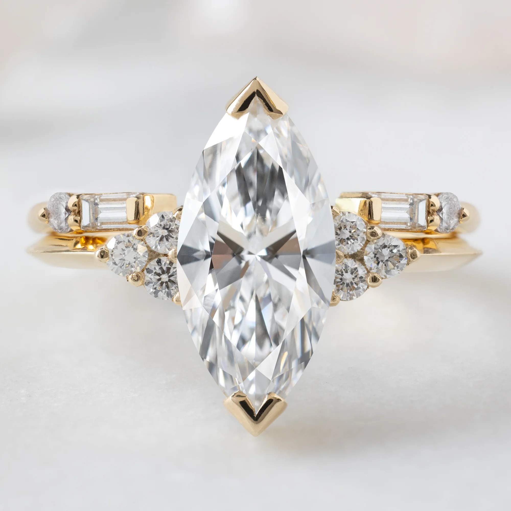 The Ivy Ring | 1.88ct Lab Grown Marquise White Diamond in 14K Yellow Gold - Image 3