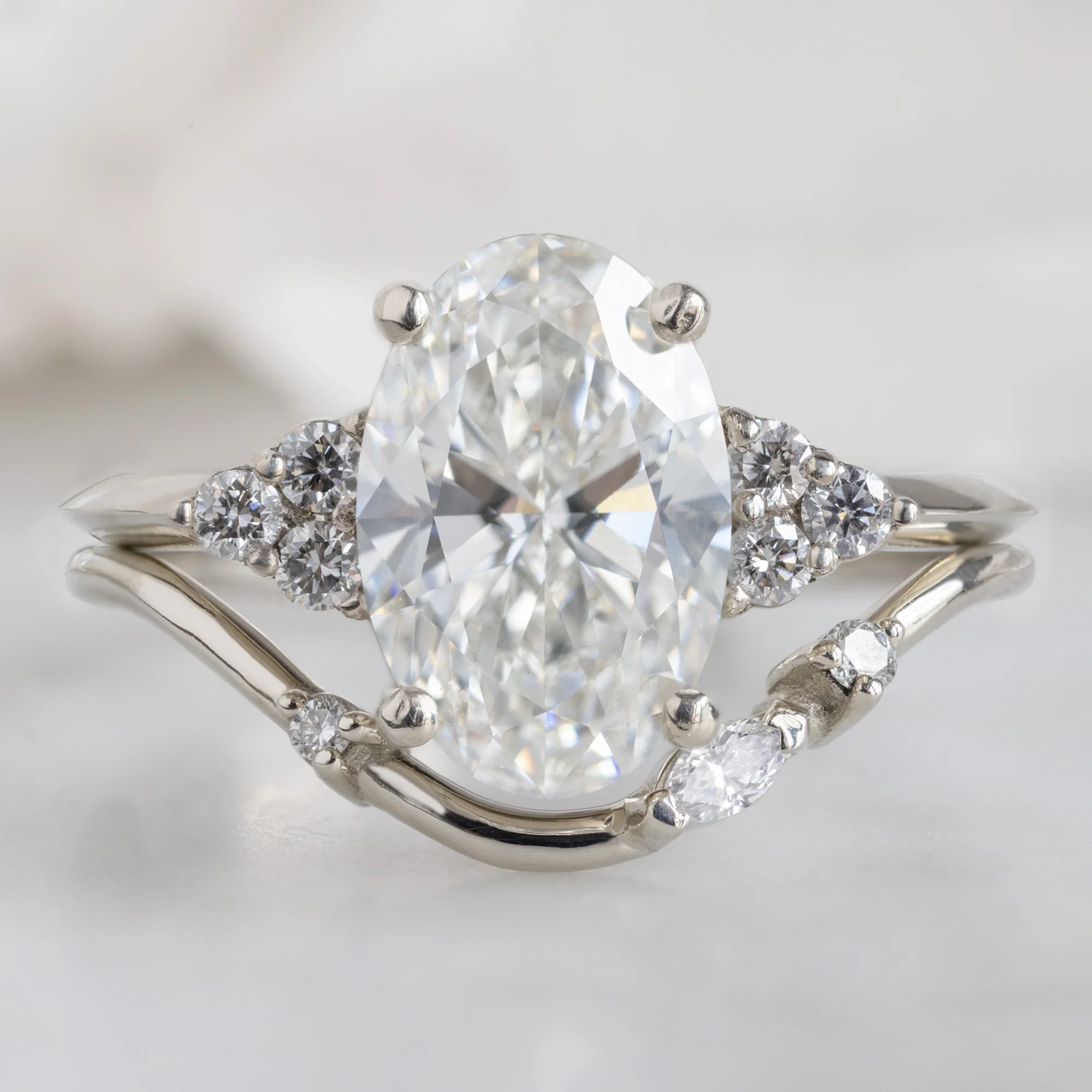 The Ivy Ring | 1.88ct Oval Lab Grown White Diamond in 14K White Gold - Image 3
