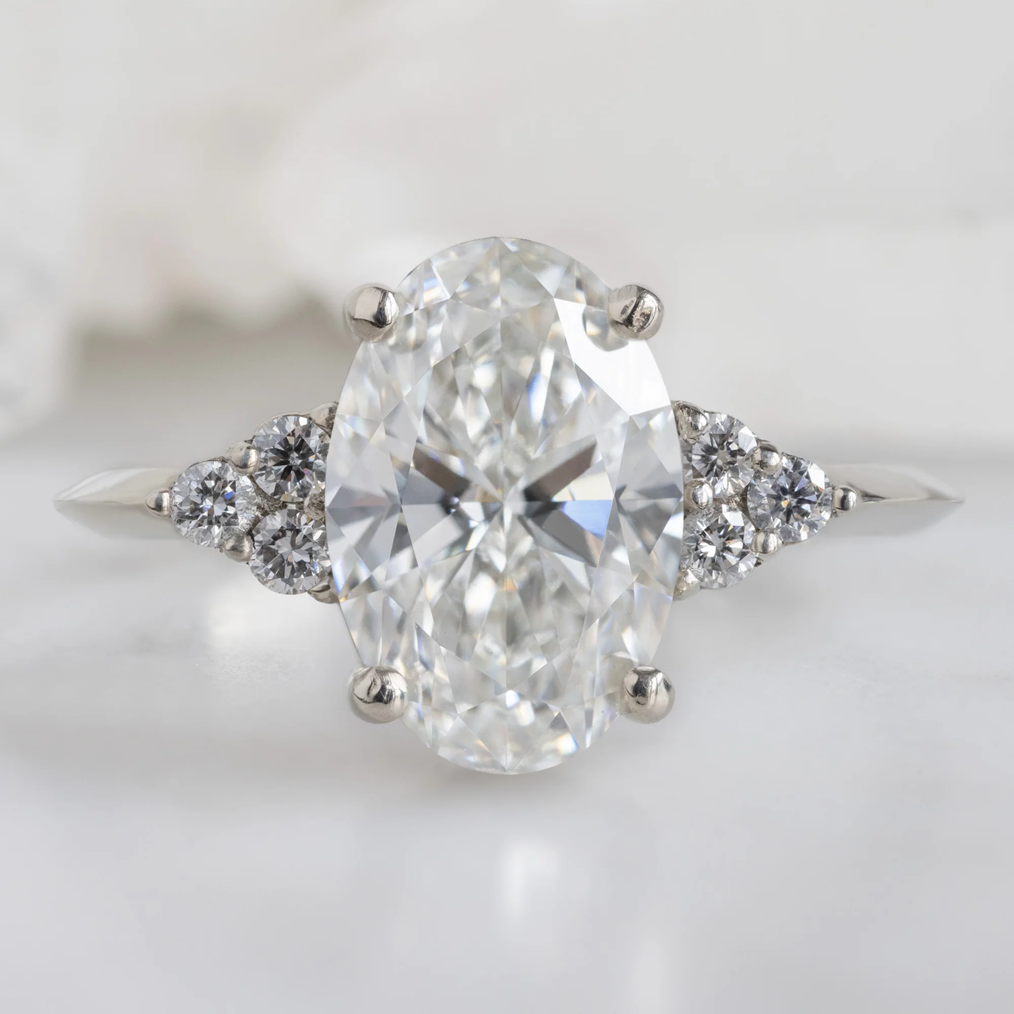 The Ivy Ring | 1.88ct Oval Lab Grown White Diamond in 14K White Gold - Image 5