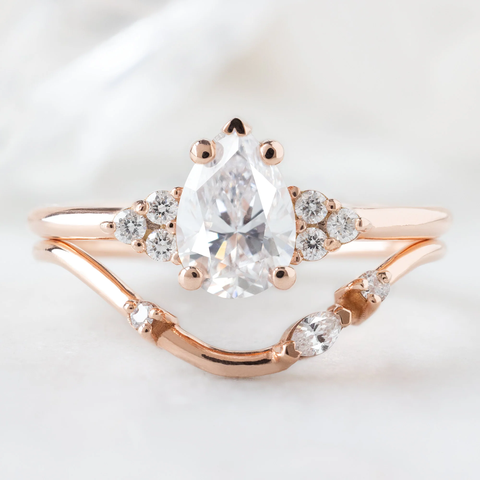 The Ivy Ring | .79ct Natural Pear White Diamond in 14K Rose Gold - Image 3