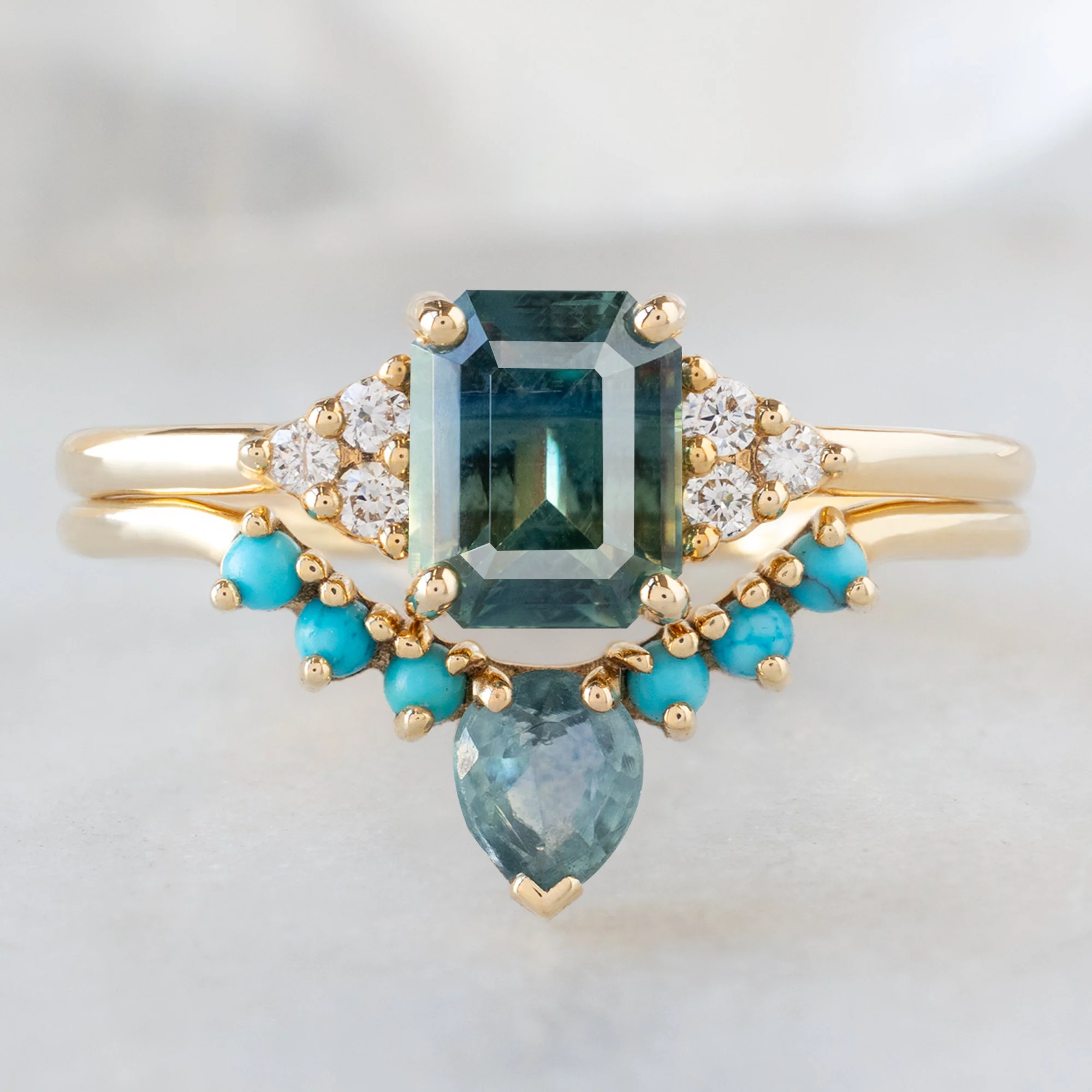 The Ivy Ring | Build Your Own Emerald Cut Blue Sapphire Engagement Ring - Image 3
