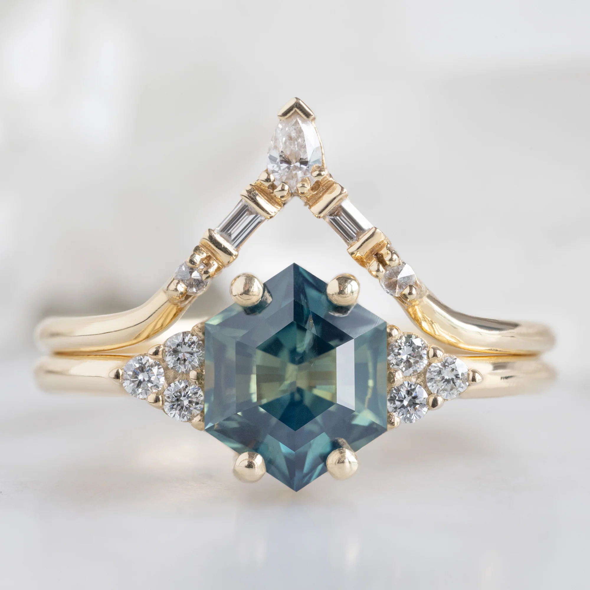 The Ivy Ring | Build Your Own Hexagon Blue Sapphire Engagement Ring - Image 4