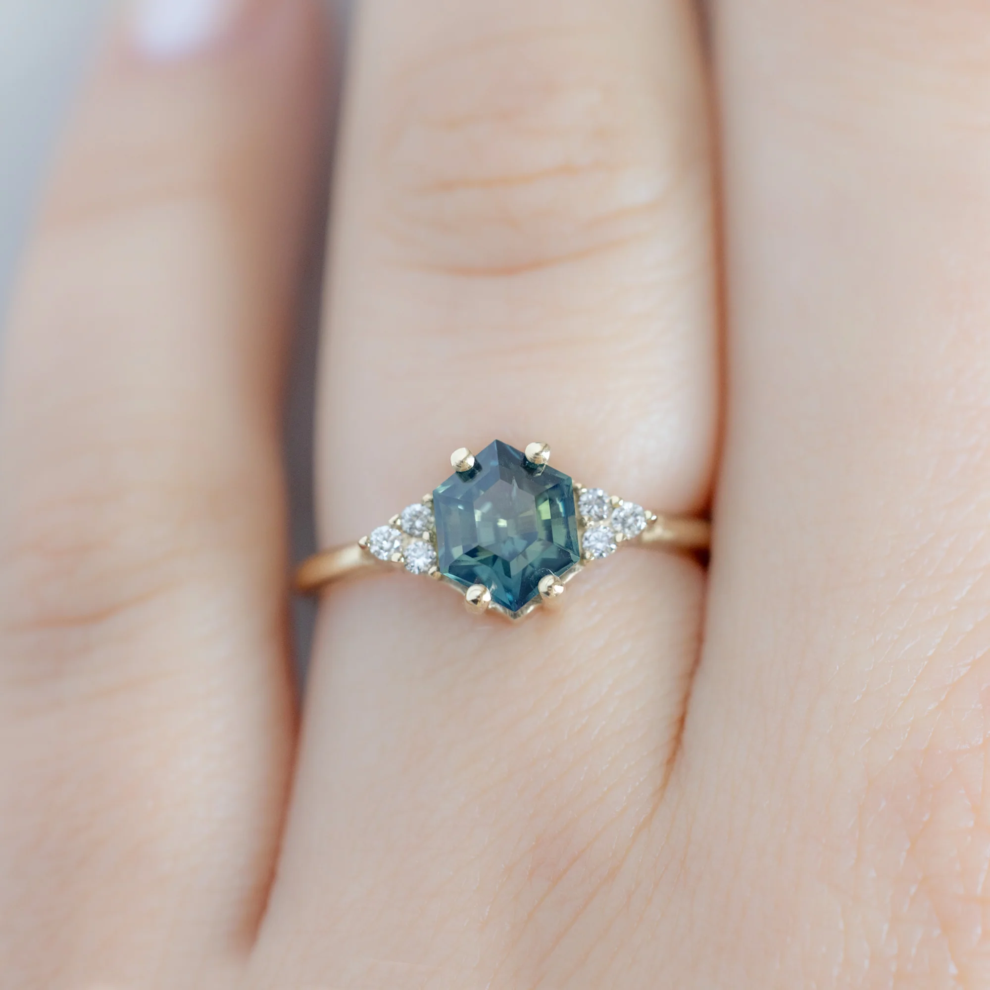 The Ivy Ring | Build Your Own Hexagon Blue Sapphire Engagement Ring - Image 5