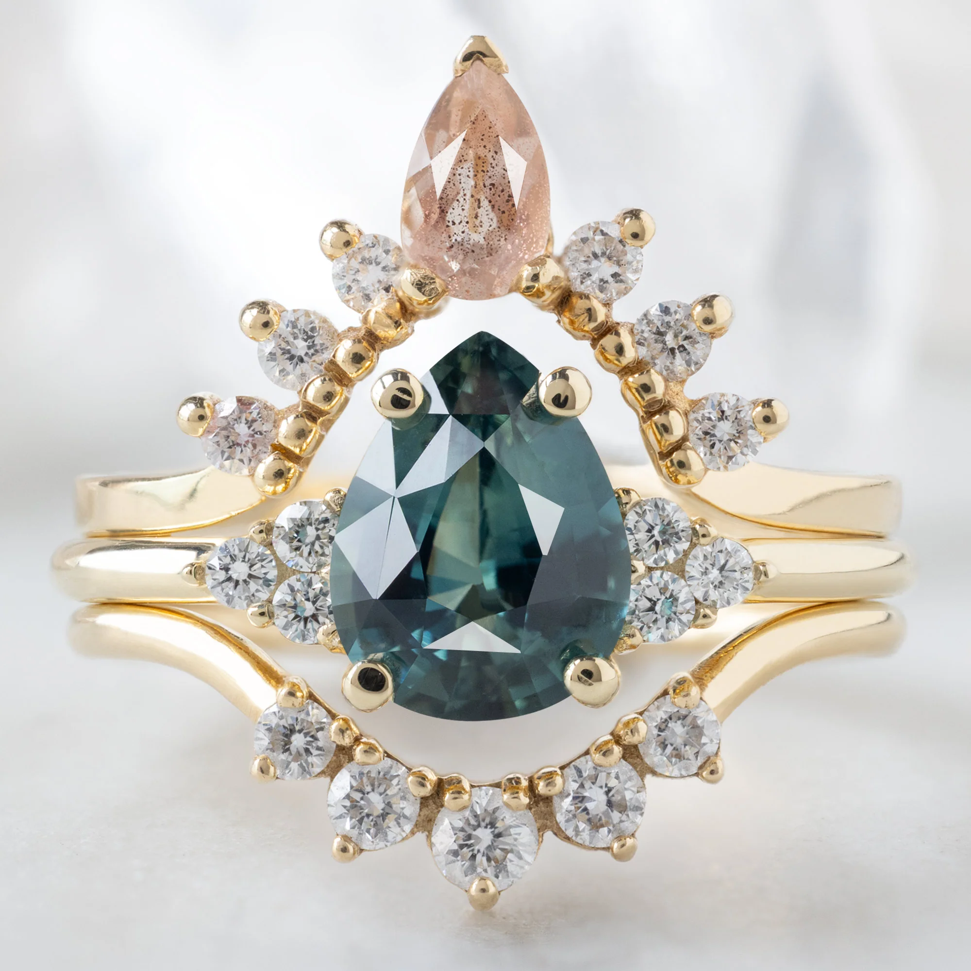 The Ivy Ring | Build Your Own Pear Blue Sapphire Engagement Ring - Image 4