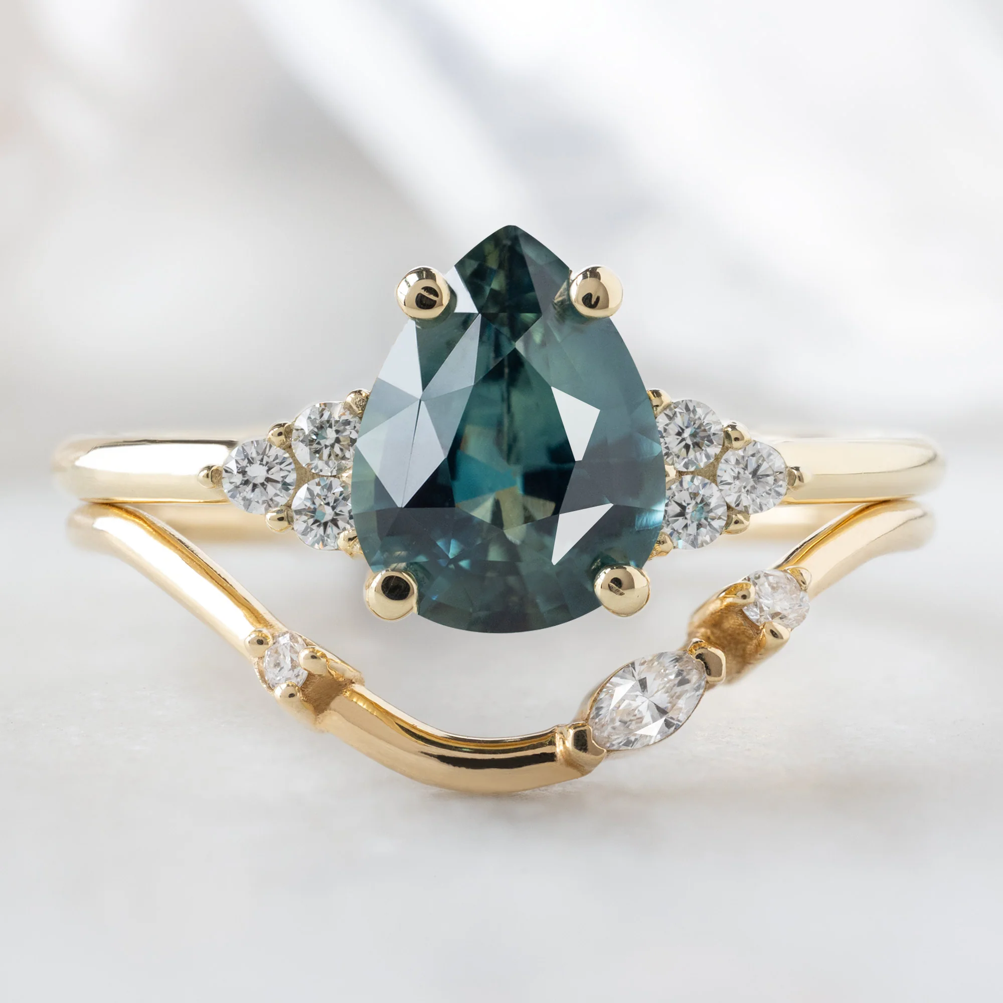 The Ivy Ring | Build Your Own Pear Blue Sapphire Engagement Ring - Image 5