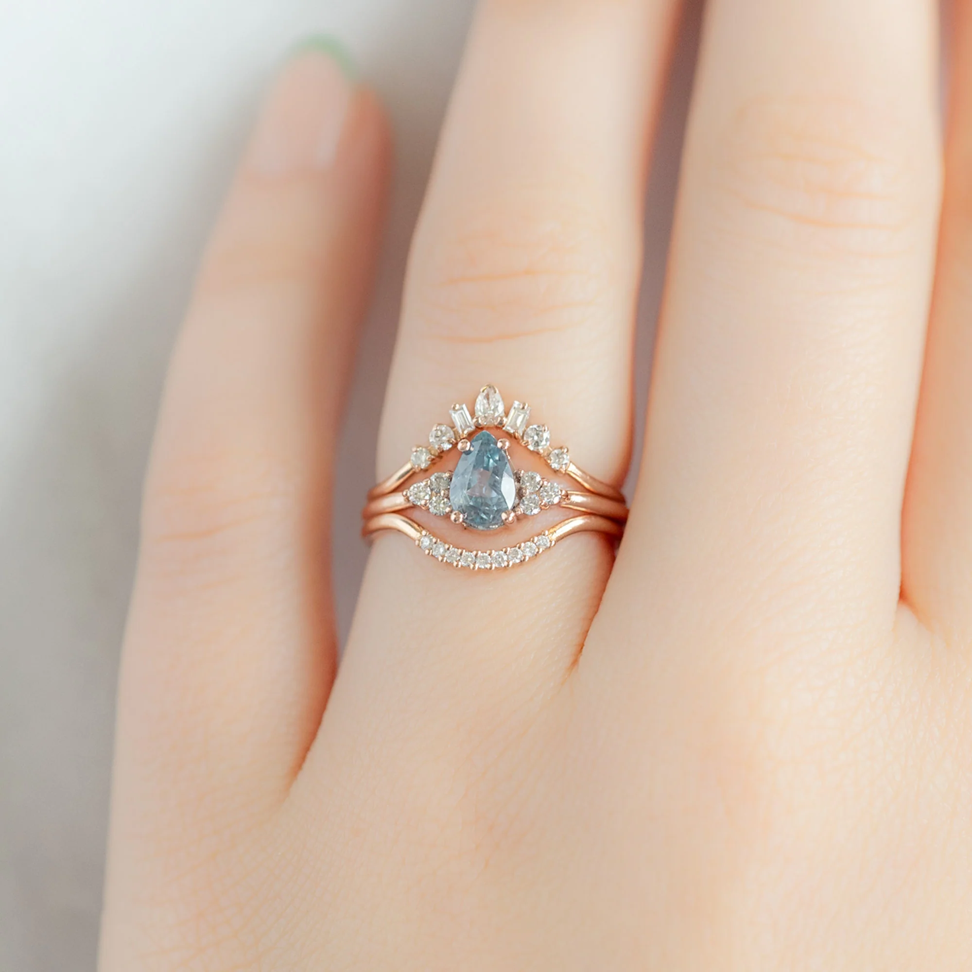 The Ivy Ring | Build Your Own Pear Blue Sapphire Engagement Ring - Image 9
