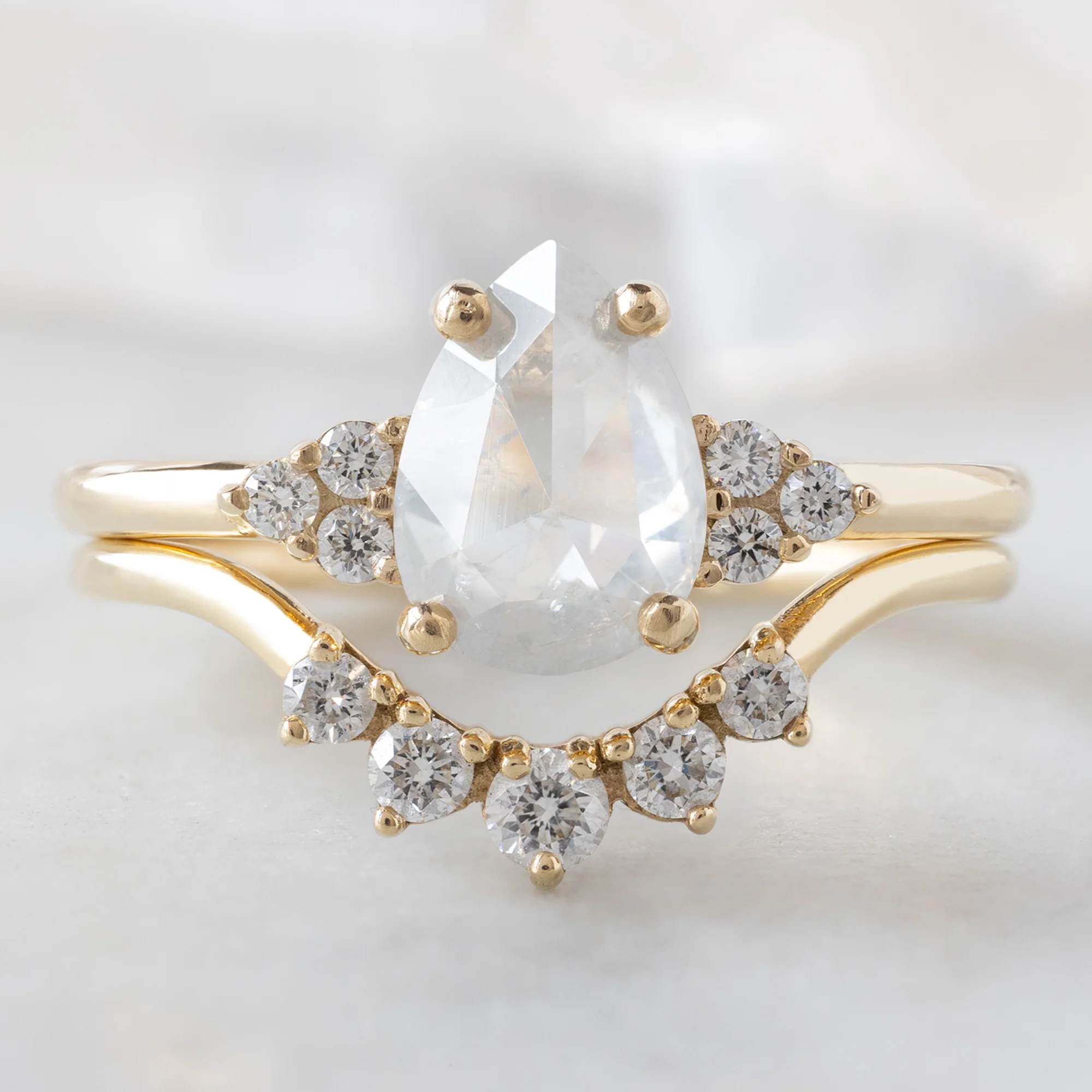 The Ivy Ring | Build Your Own Pear Icy White Diamond Engagement Ring - Image 3