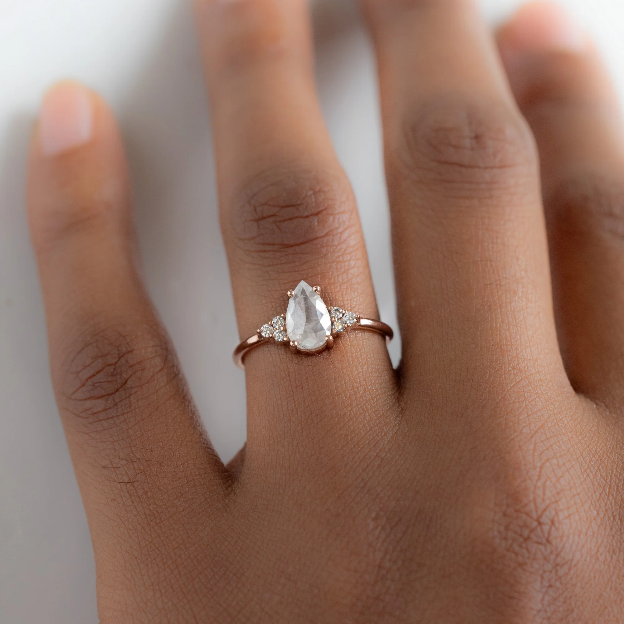 The Ivy Ring | Build Your Own Pear Icy White Diamond Engagement Ring - Image 5
