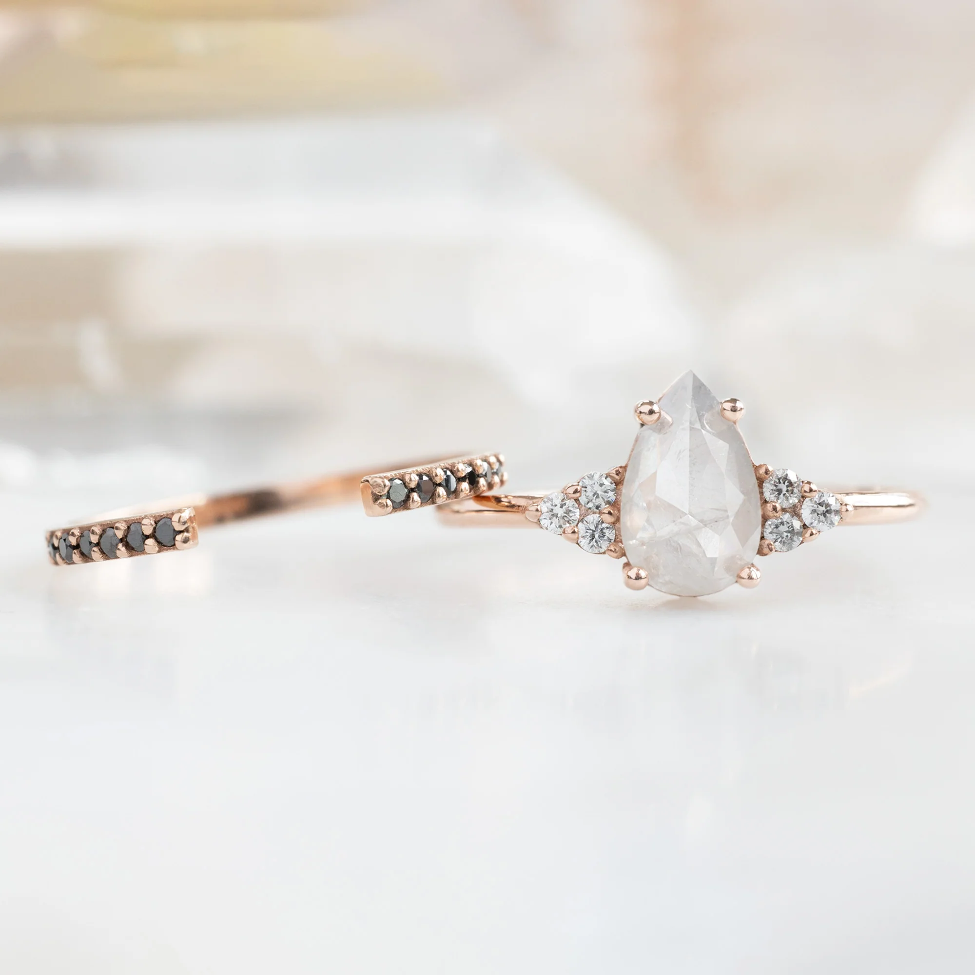 The Ivy Ring | Build Your Own Pear Icy White Diamond Engagement Ring - Image 8