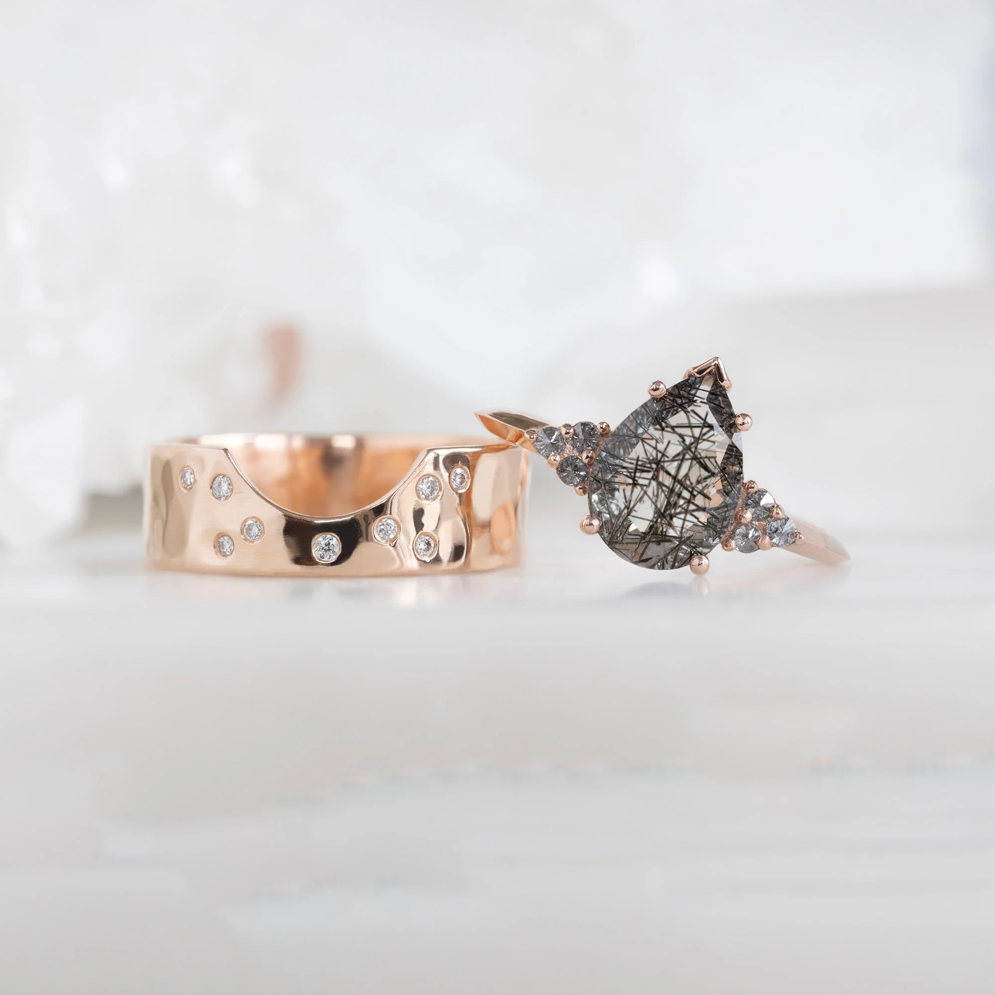 The Ivy Ring | Build Your Own Pear Tourmaline in Quartz Engagement Ring - Image 6