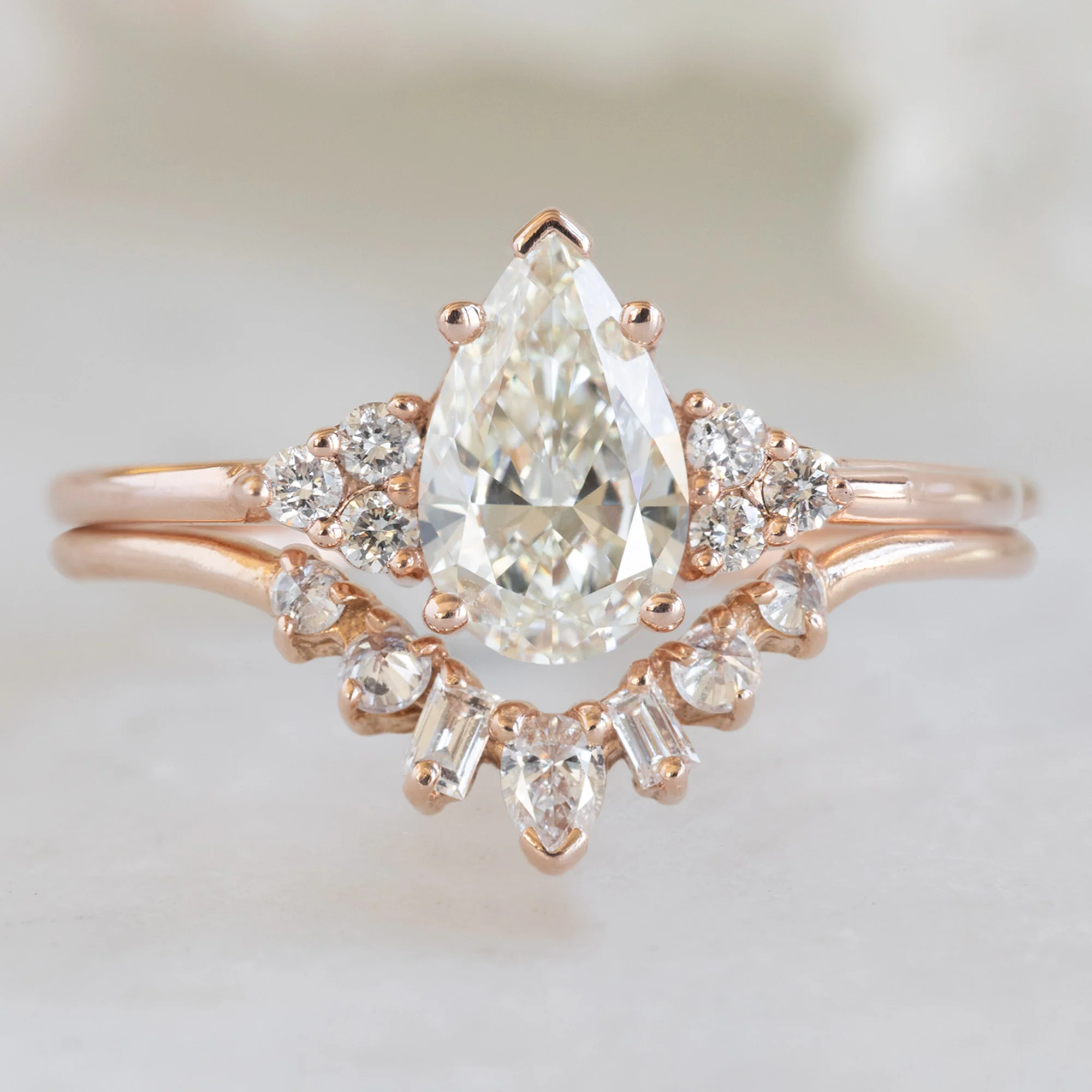 The Ivy Ring | 0.70ct Pear Natural White Diamond in 14k Rose Gold - Image 4