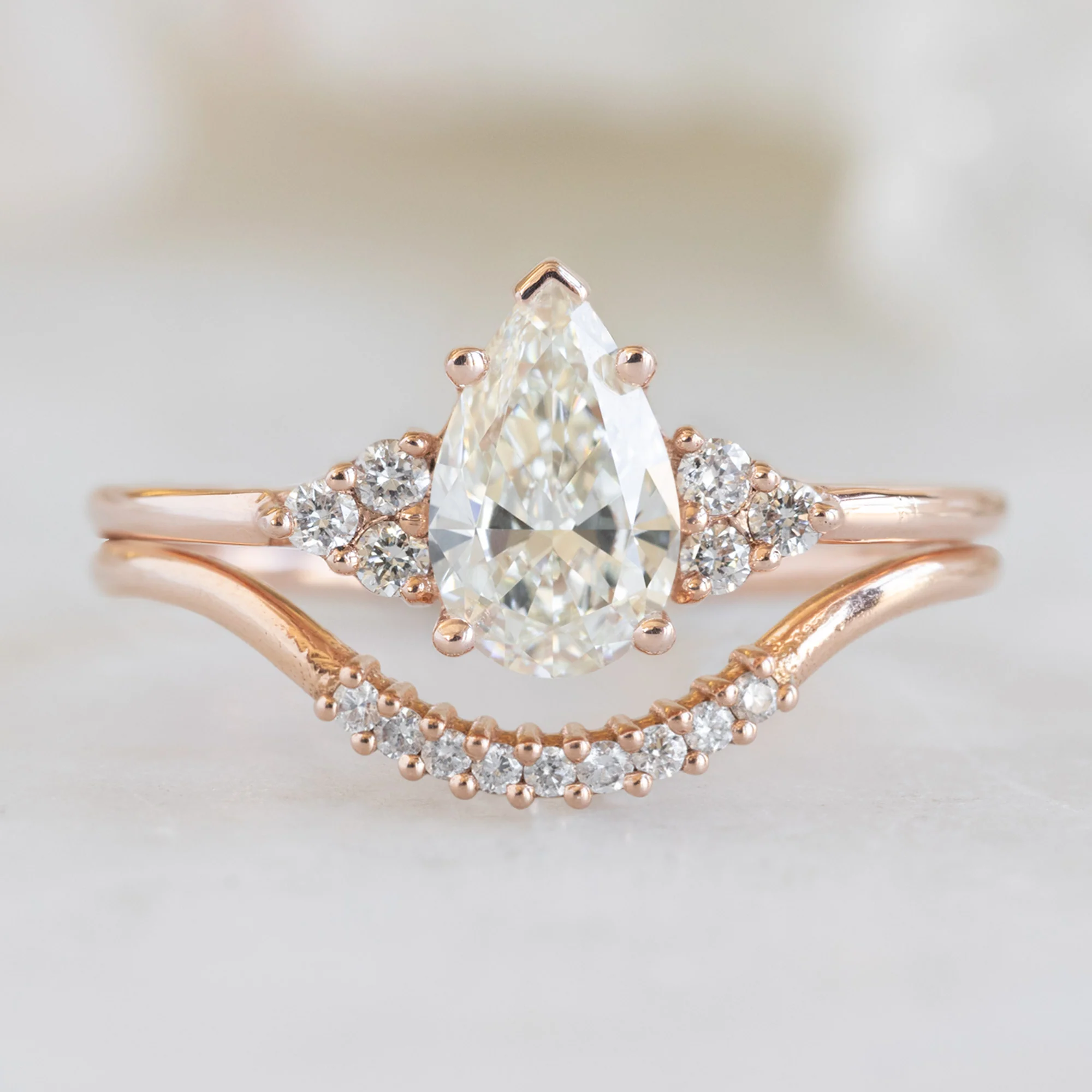 The Ivy Ring | 0.70ct Pear Natural White Diamond in 14k Rose Gold - Image 5