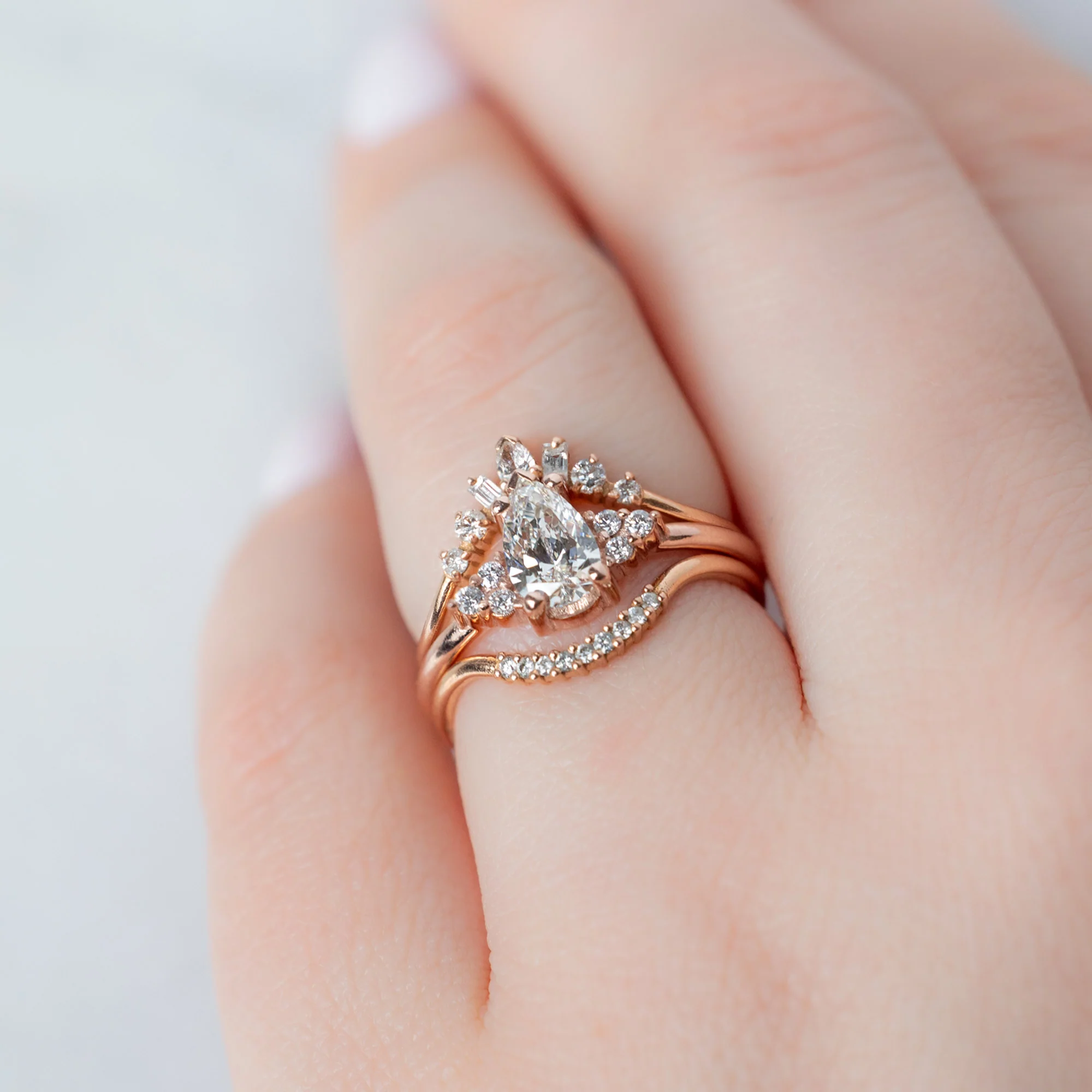 The Ivy Ring | Build Your Own Pear White Diamond Engagement Ring - Image 8